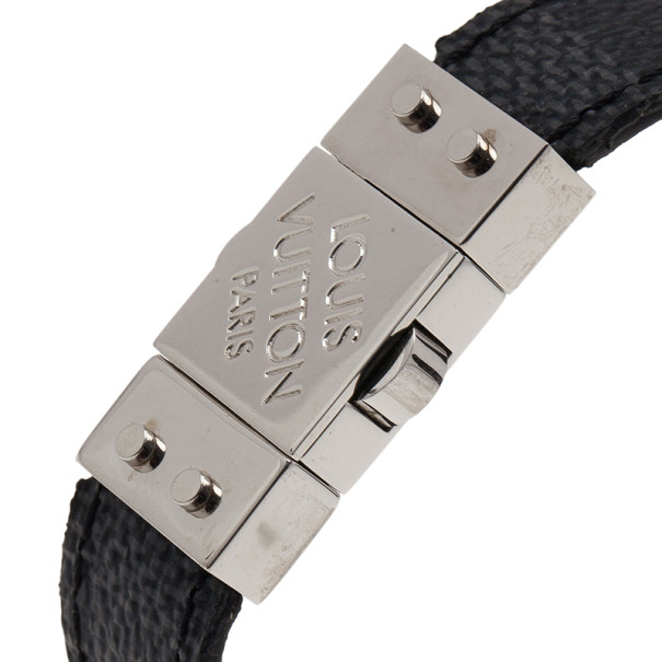 Authenticated Used Louis Vuitton Damier Graphite Brasserie Checkit M6606E  Brand Accessory Bracelet Bangle Unisex 