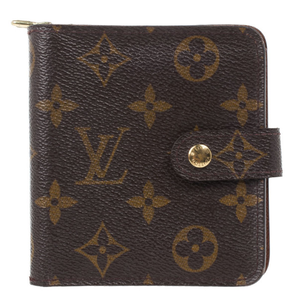 Pre Owned Louis Vuitton Monogram Canvas Zip Compact Wallet