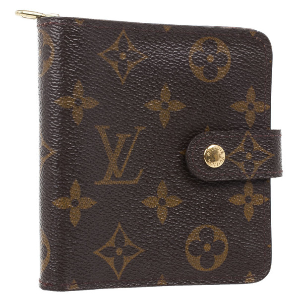 Louis Vuitton Brown Monogram Canvas Bi-Fold Small Compact Wallet