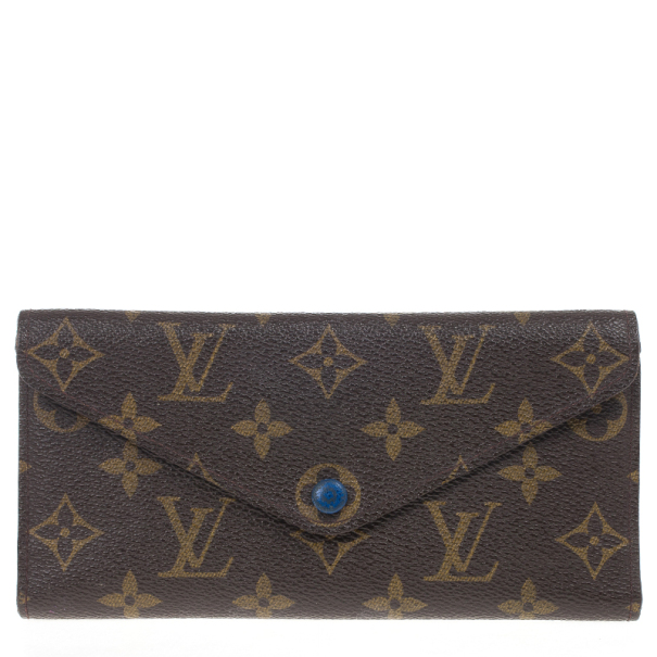 Pre Owned Louis Vuitton Blue Monogram Canvas Envelope Josephine Wallet