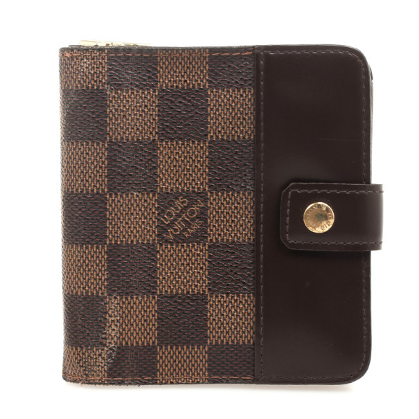 Pre Owned Louis Vuitton Damier Ebene Compact Wallet