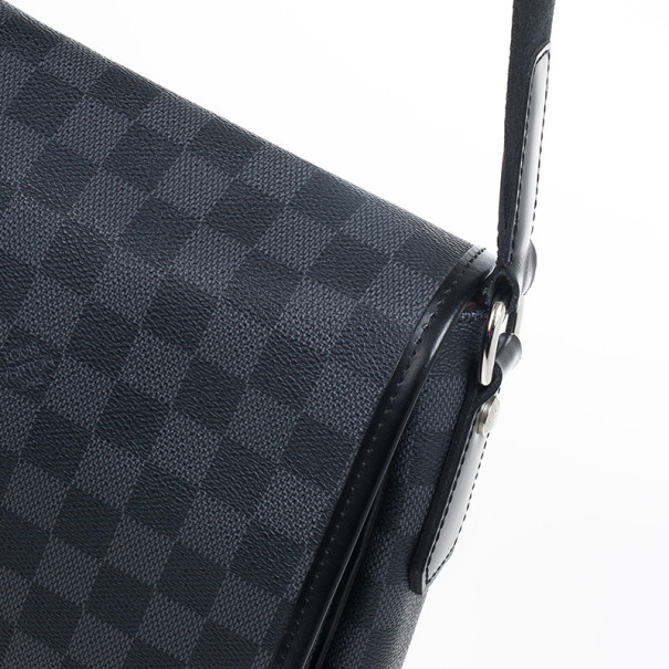 98% NEW ! Louis Vuitton N51213 Damier Graphite Canvas Renzo Messenger Bag
