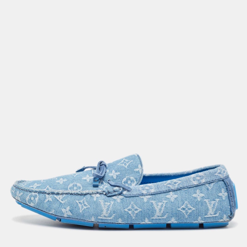

Louis Vuitton Blue Denim Driver Loafers Size 45