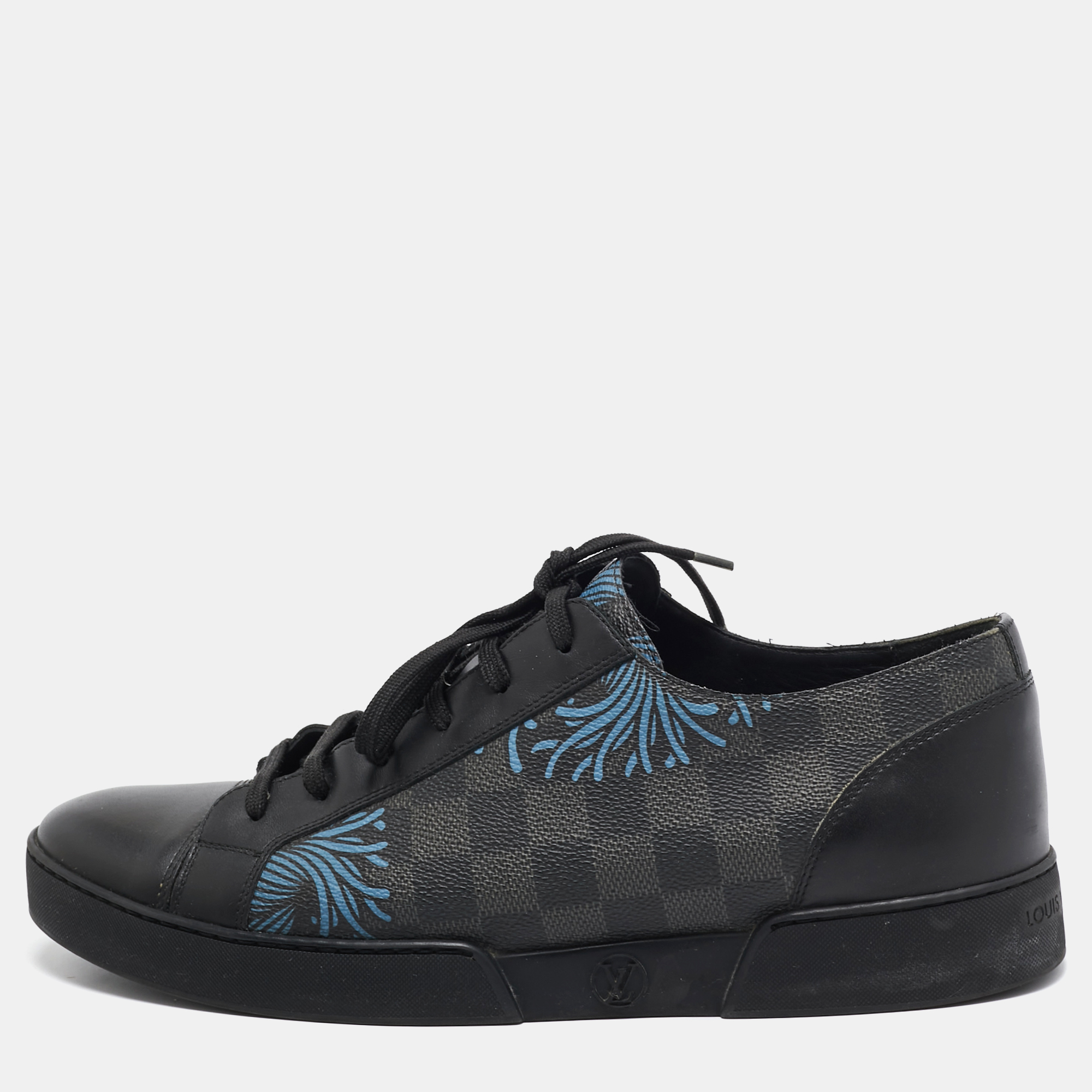 

Louis Vuitton Black Canvas and Leather Match Up Sneakers Size