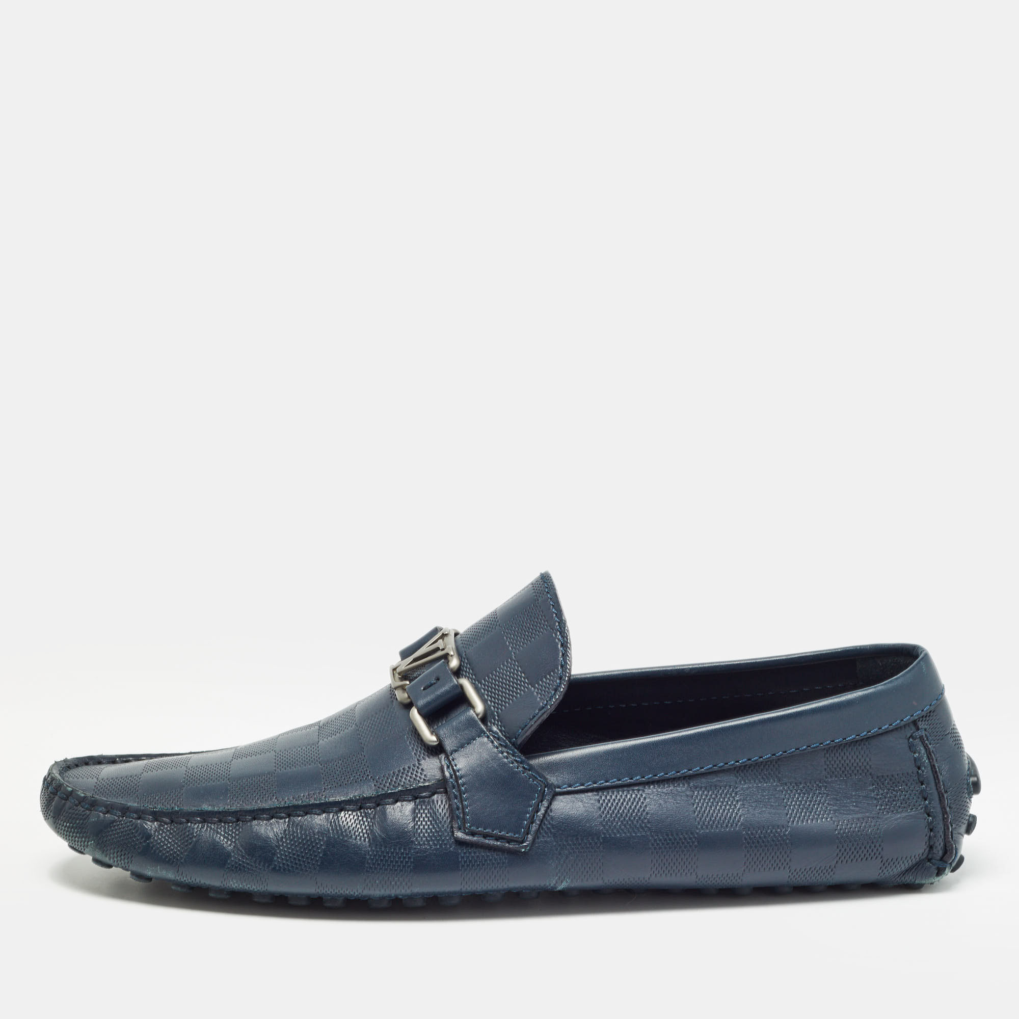 

Louis Vuitton Navy Blue Damier Infini Hockenheim Loafers Size 43