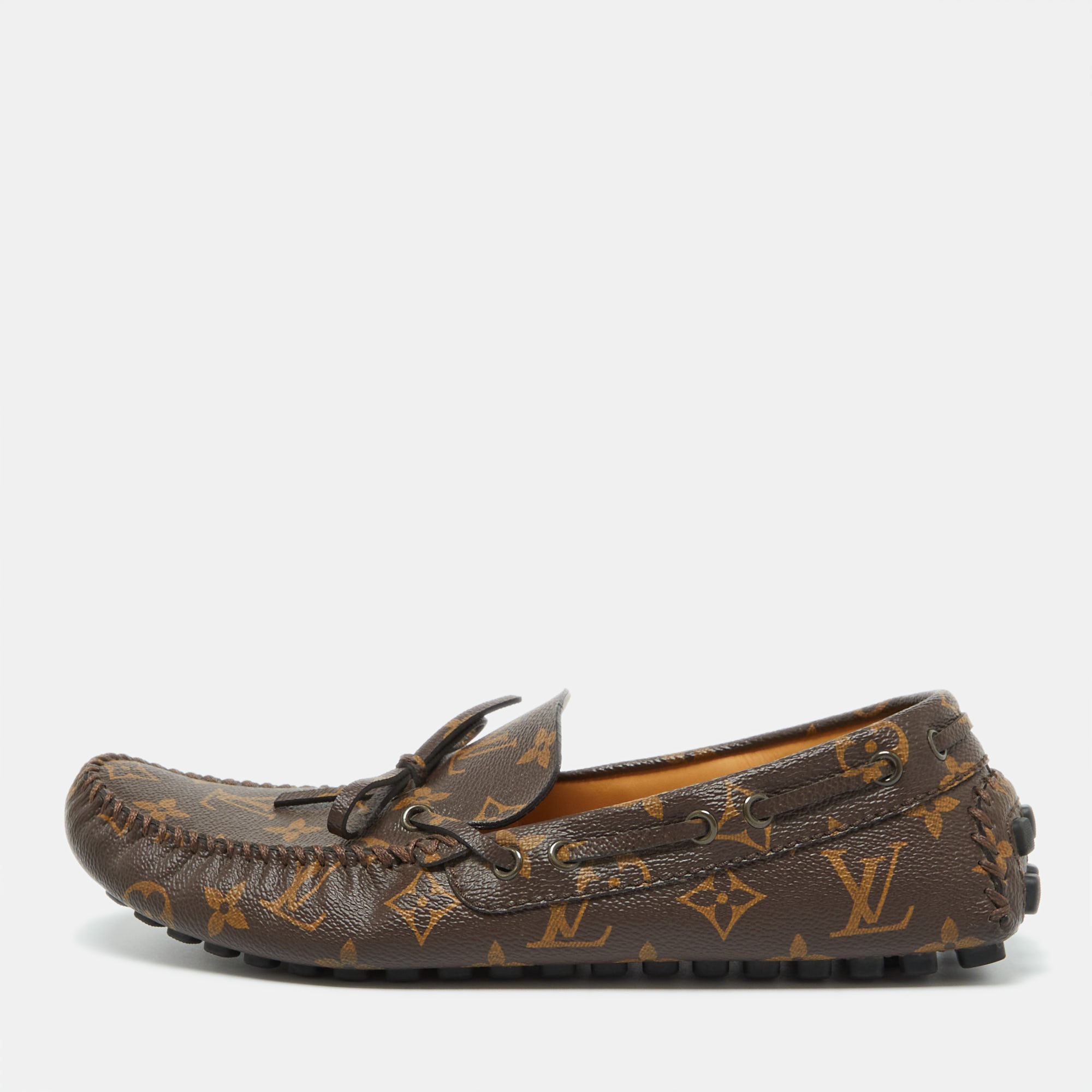 

Louis Vuitton Brown Monogram Canvas Arizona Slip On Loafers Size 42