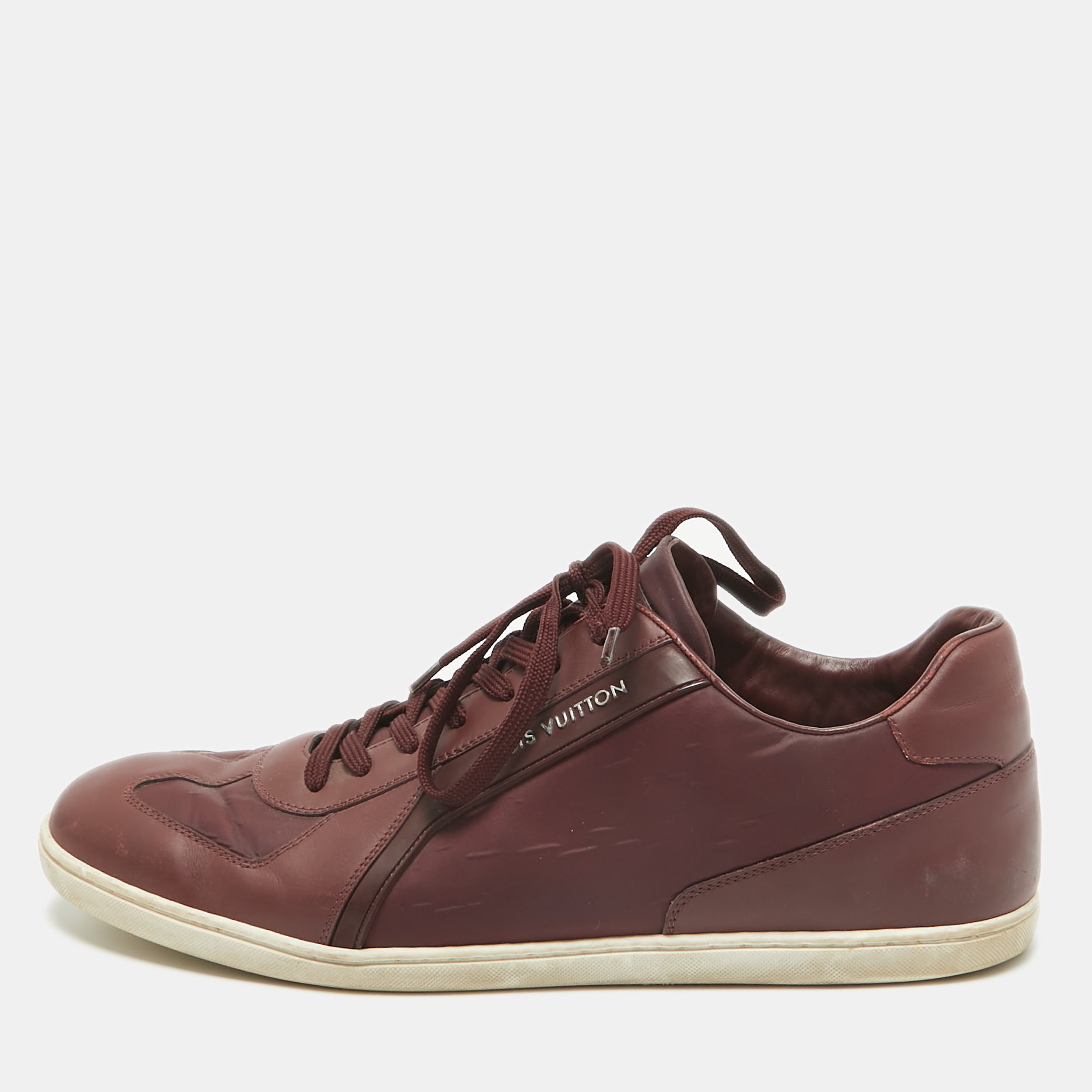 

Louis Vuitton Burgundy Leather and Neoprene Low Top Sneakers Size 43