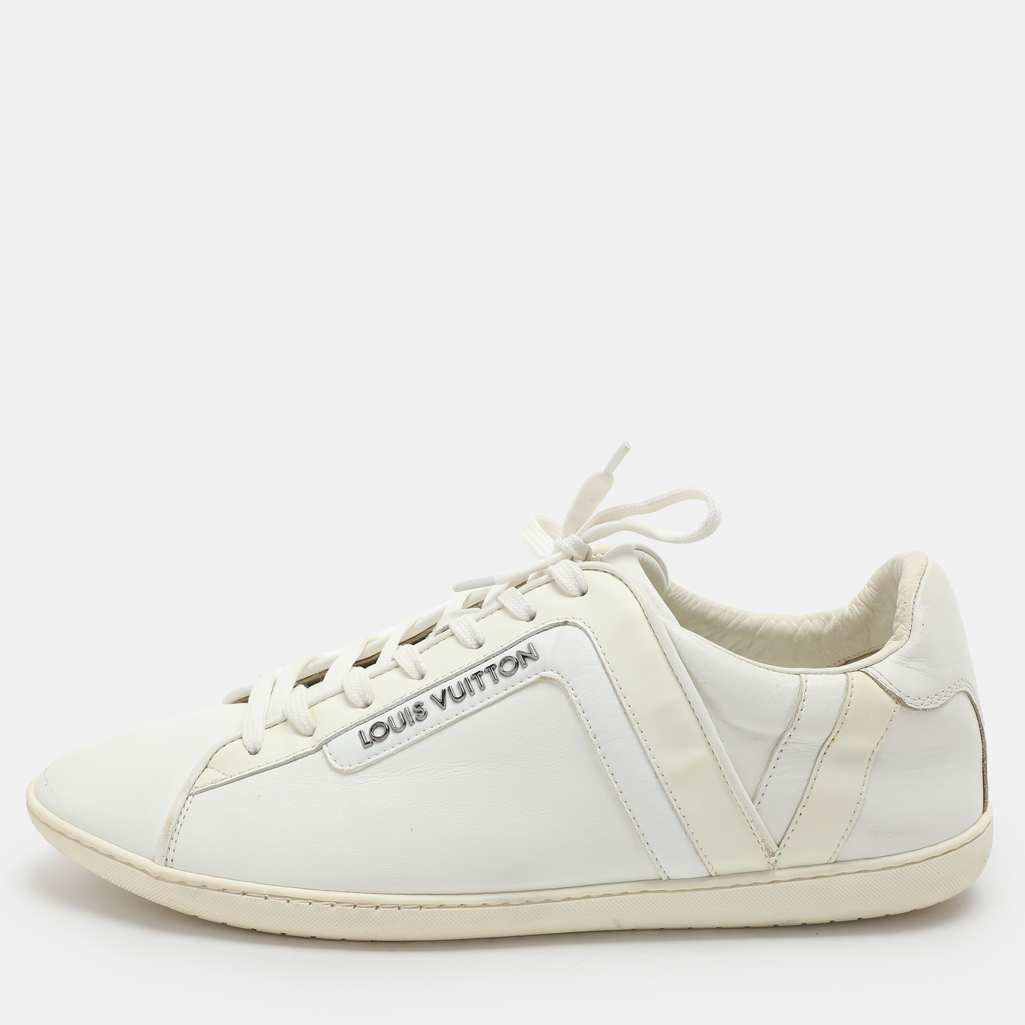 

Louis Vuitton White Leather Low Top Sneakers Size 42.5