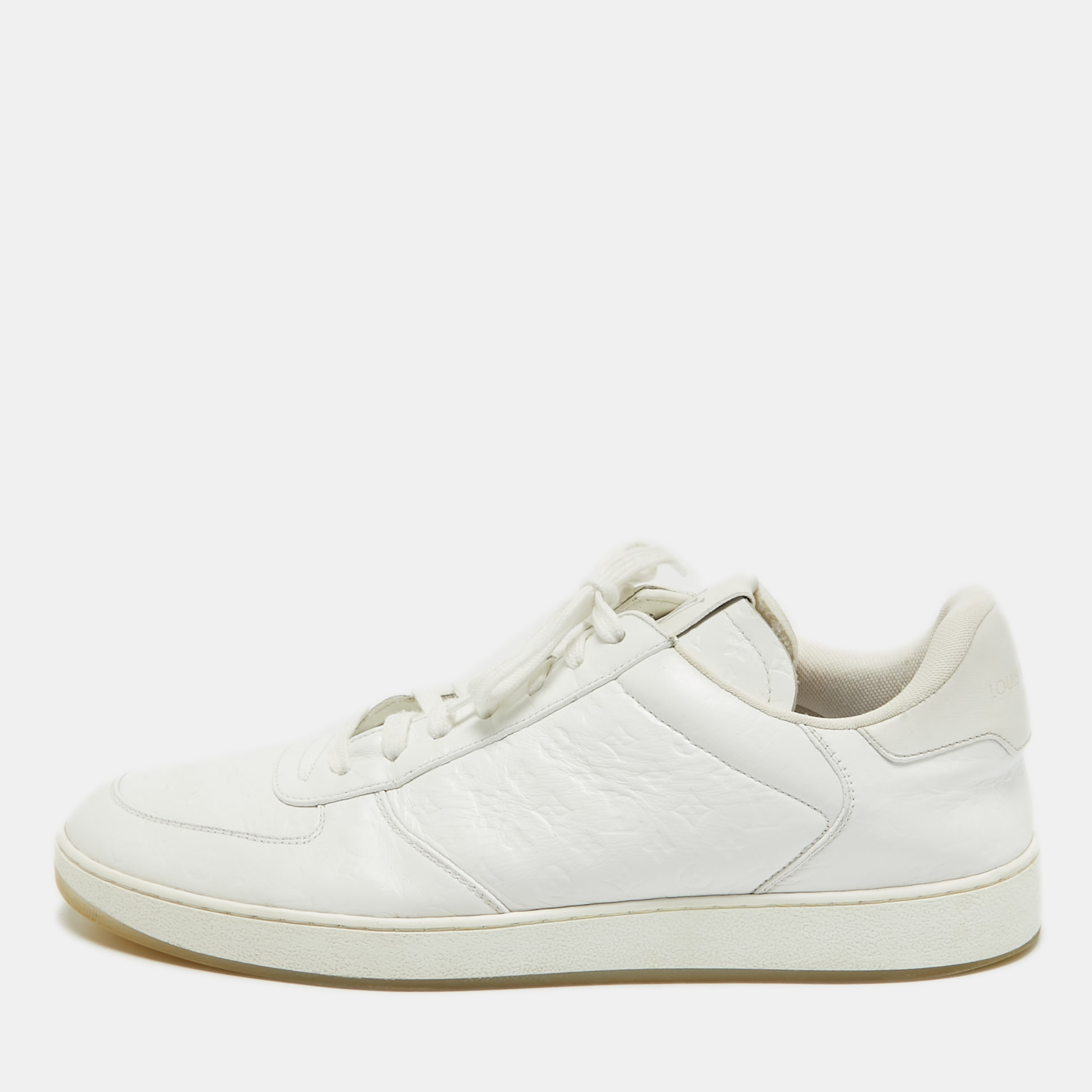 

Louis Vuitton White Leather Rivoli Lace Up Sneakers Size 42.5