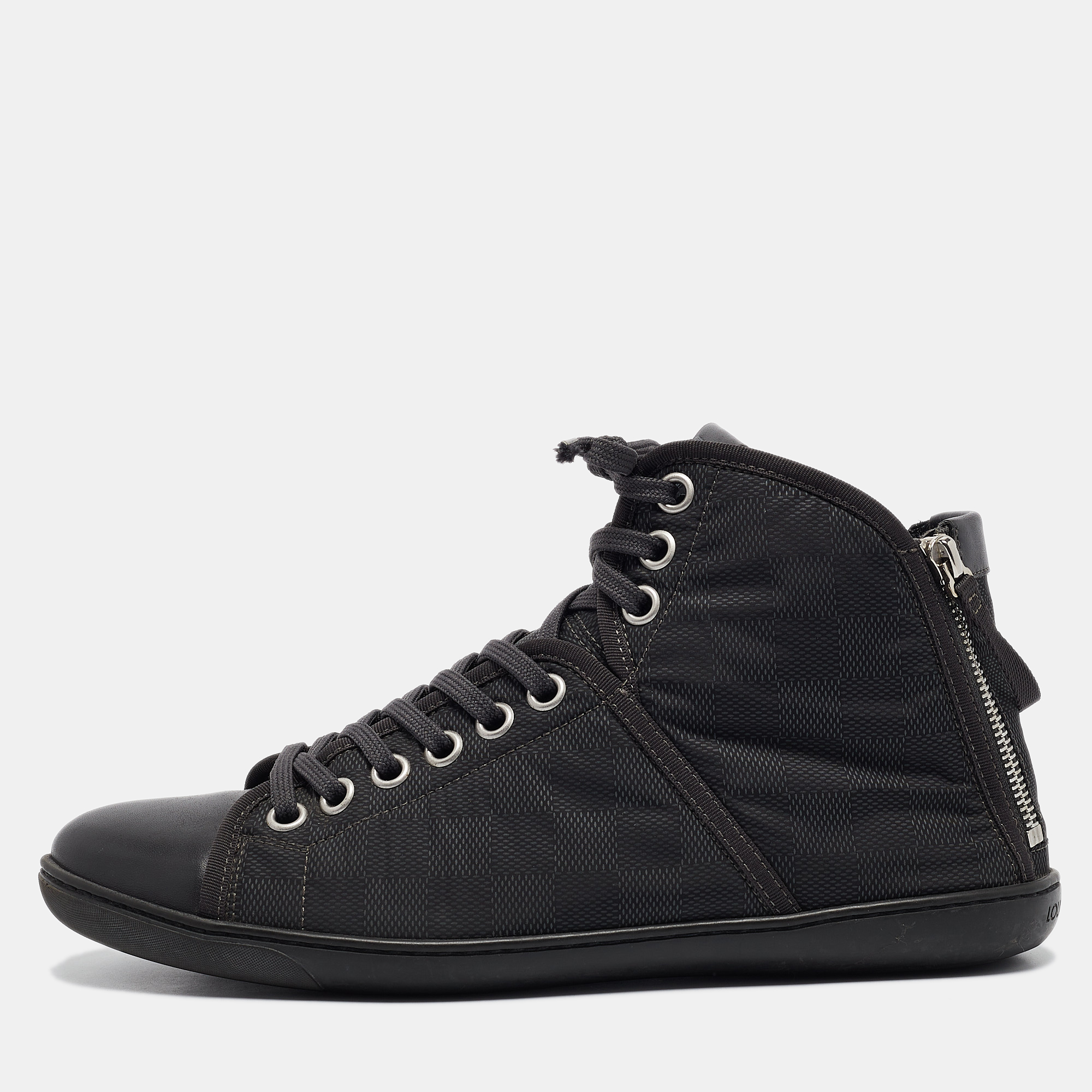 

Louis Vuitton Black Nylon and Leather High Top Sneakers Size