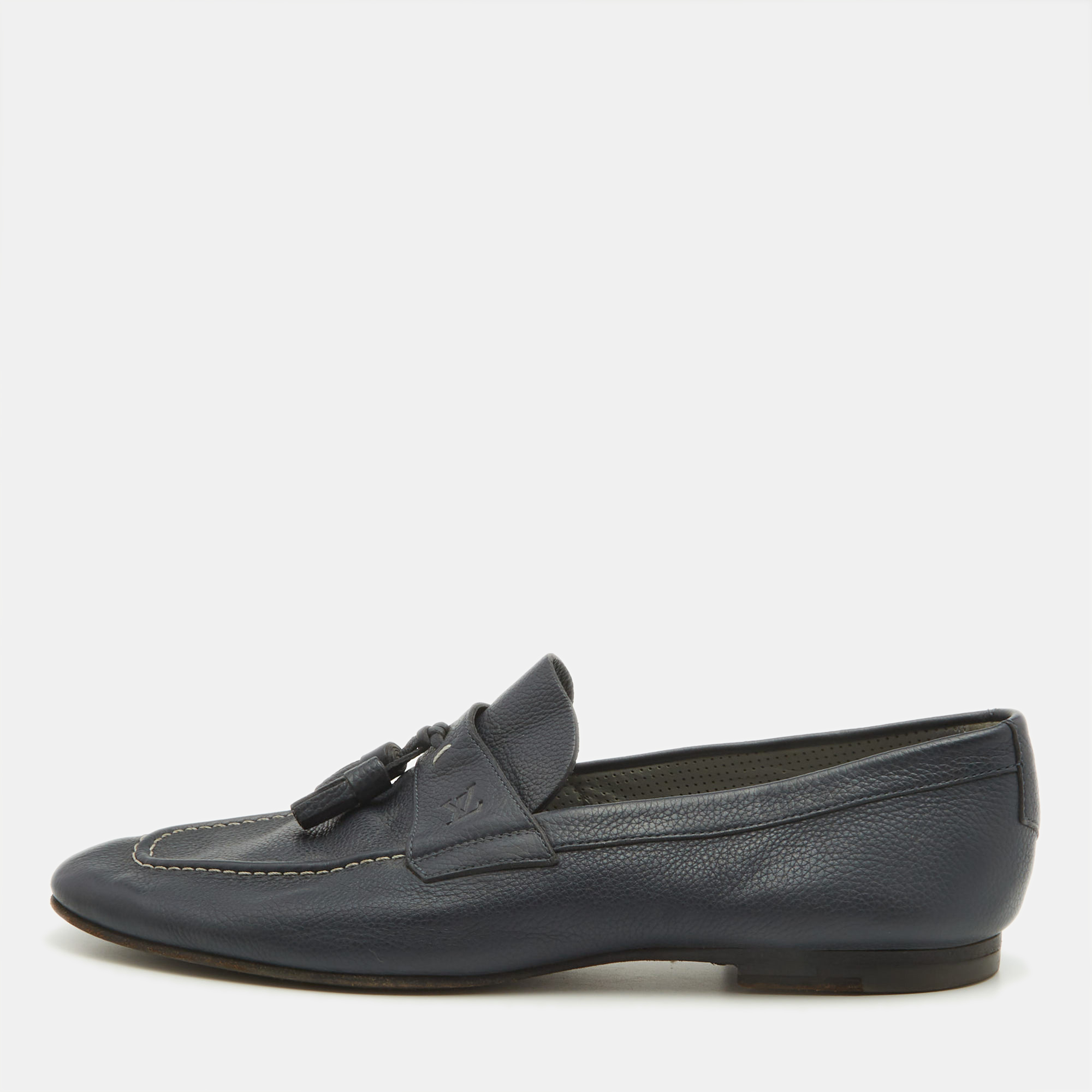 

Louis Vuitton Black Leather Slip On Loafers Size 42