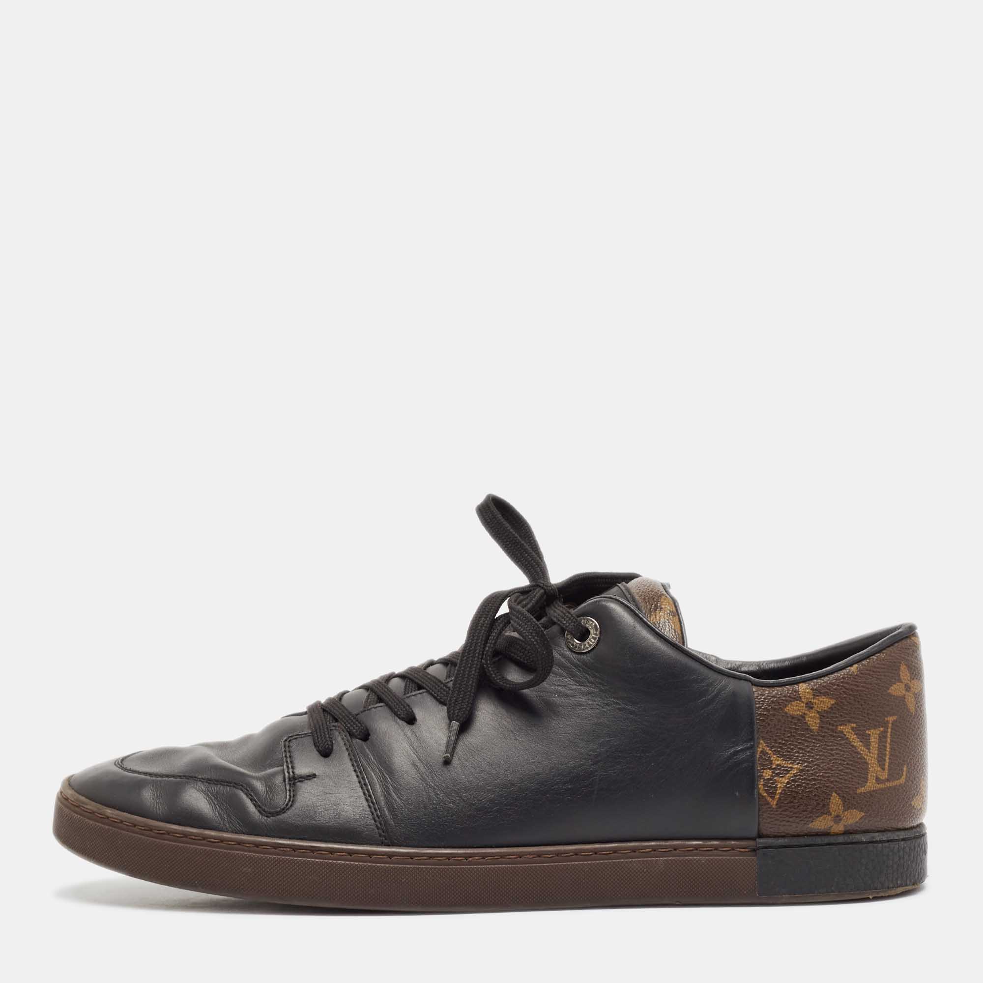 

Louis Vuitton Brown/Black Monogram Canvas and Leather Match Up Sneakers Size 43