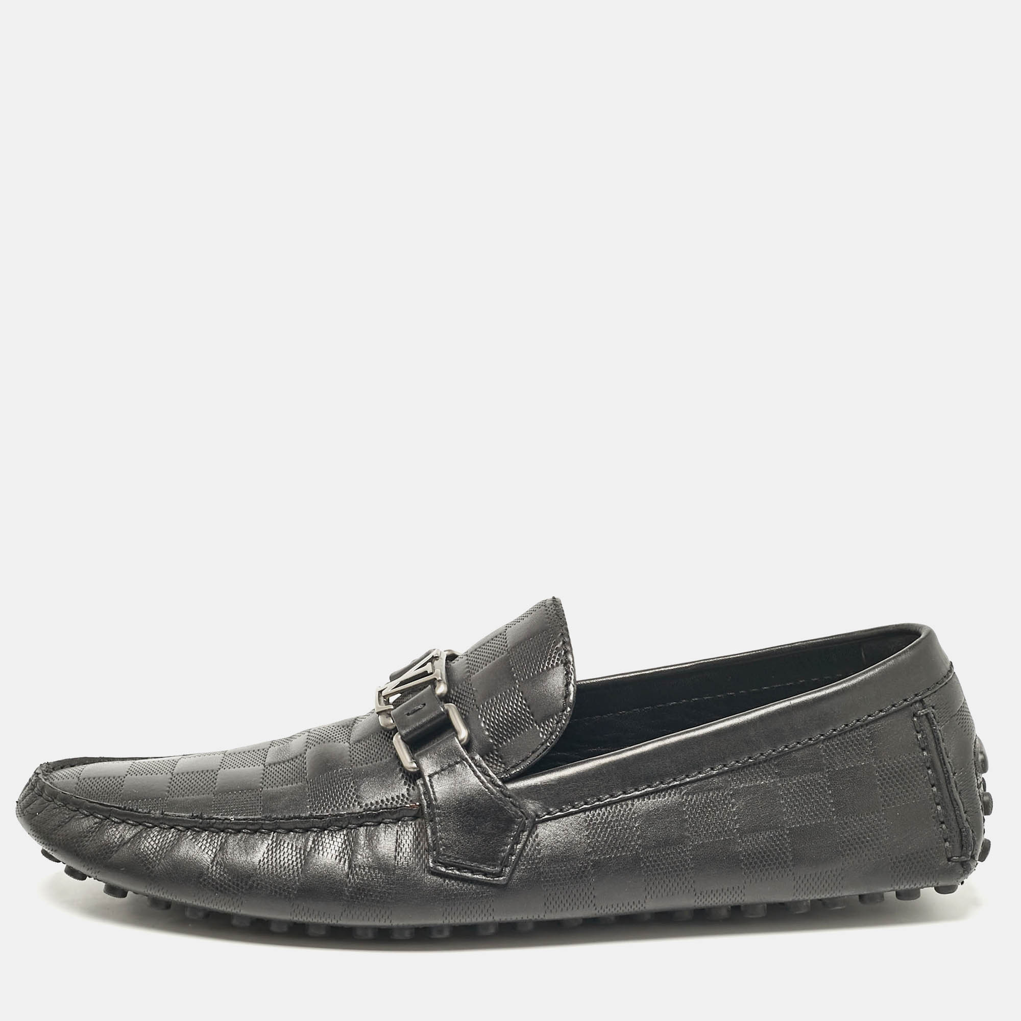 

Louis Vuitton Black Leather Monte Carlo Slip On Loafers Size 43