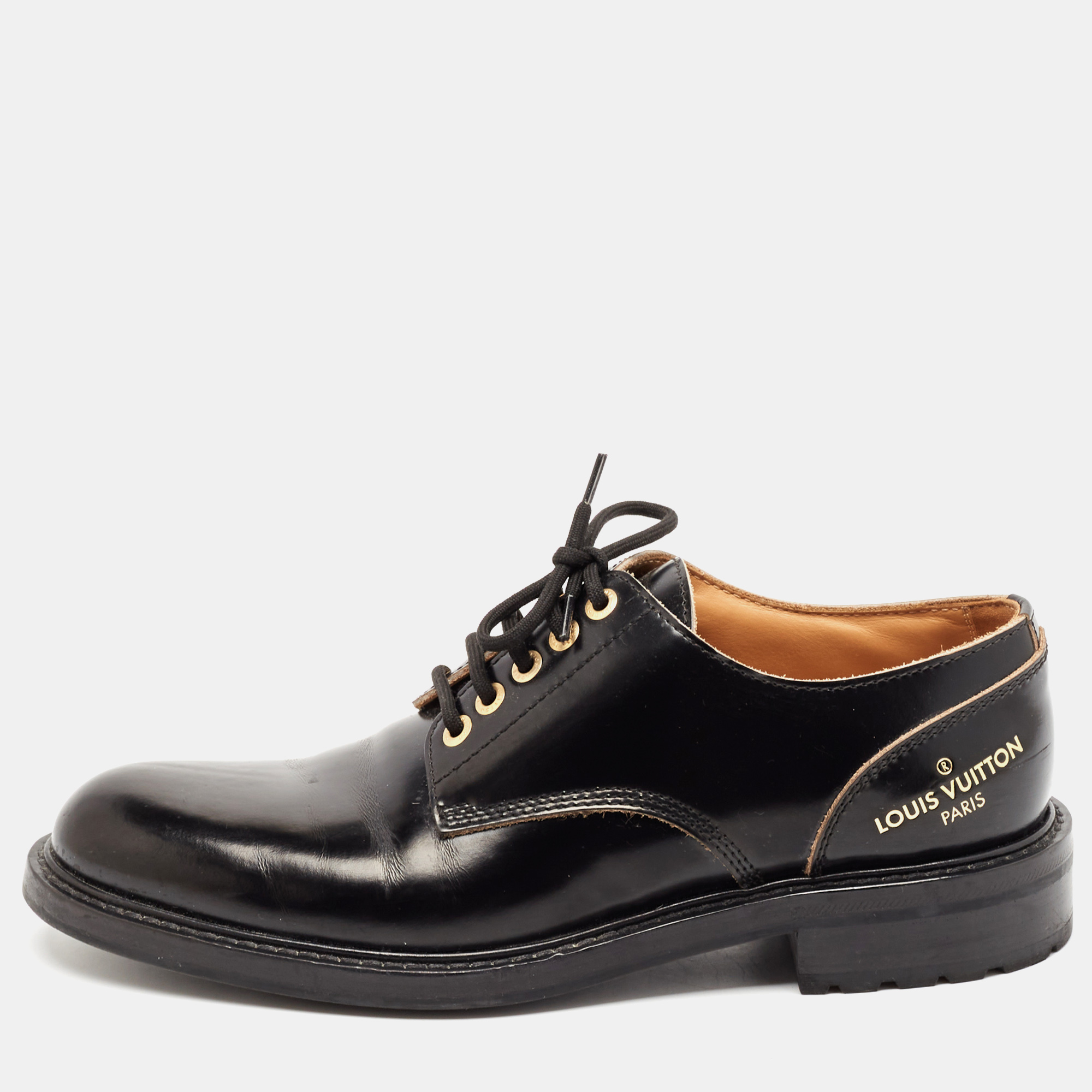 

Louis Vuitton Black Leather Lace Up Derby Size 43