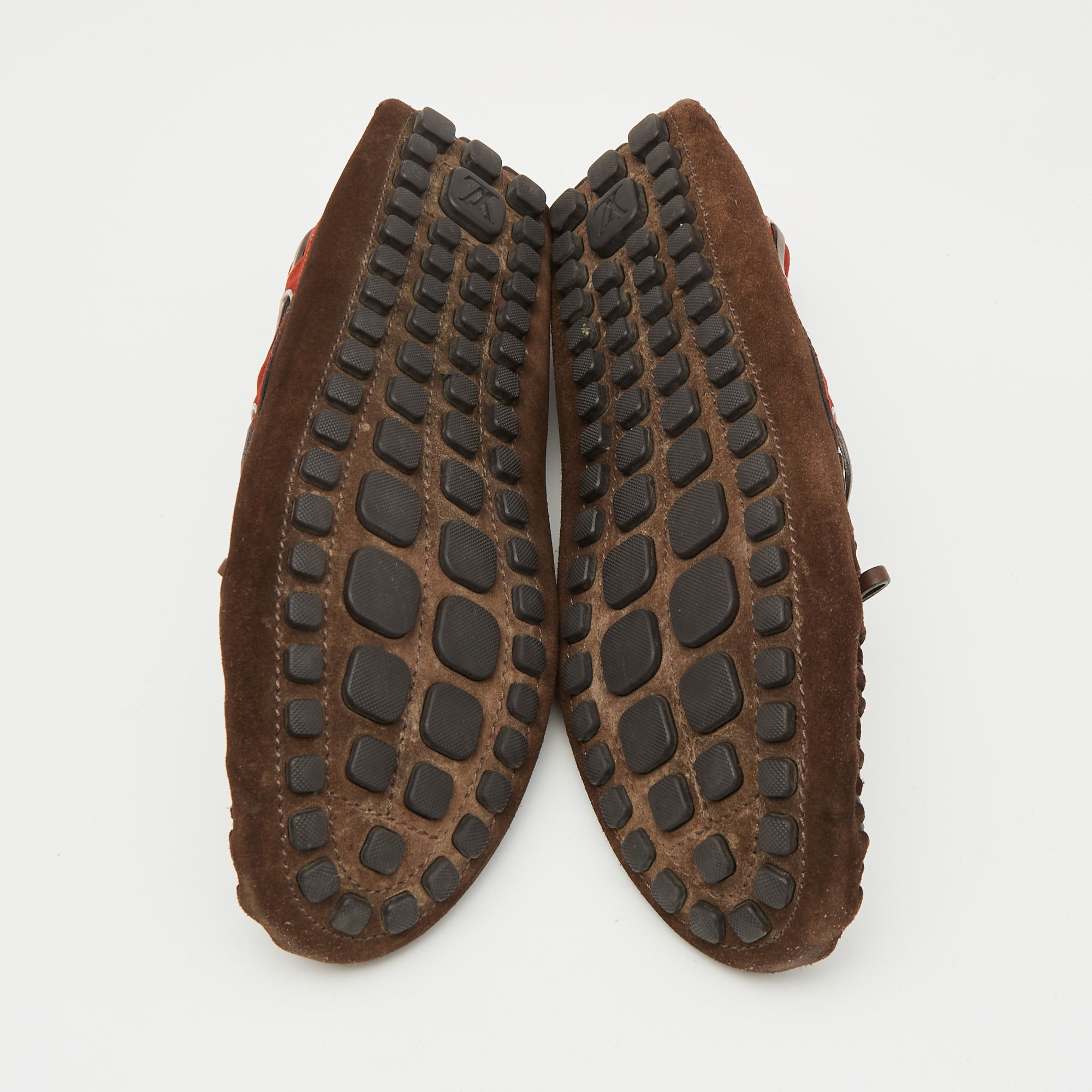 Louis Vuitton Tricolor Leather Hockenheim Slip on Loafers Size 42.5 