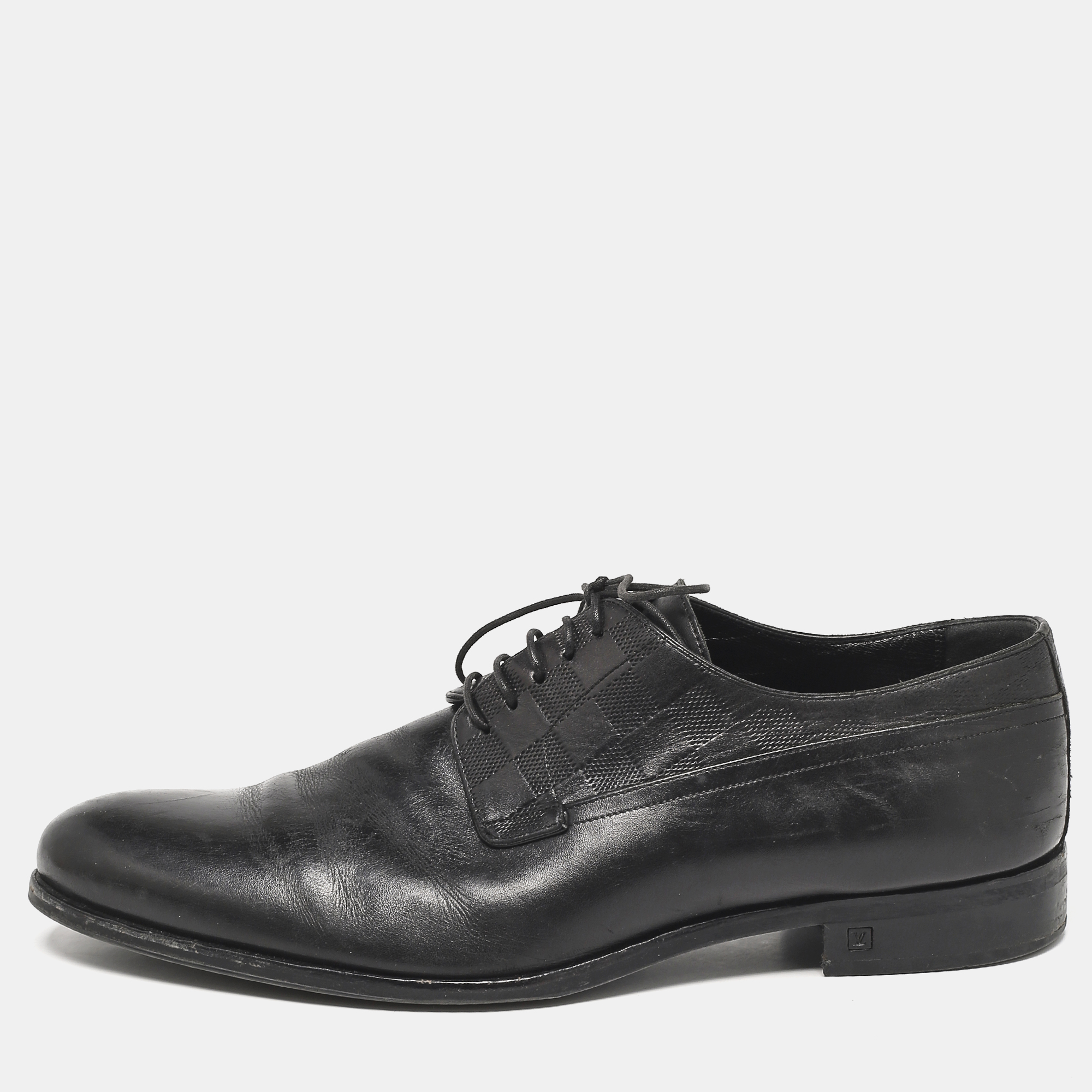 

Louis Vuitton Black Damier Embossed Leather Lace Up Oxfords Size 43