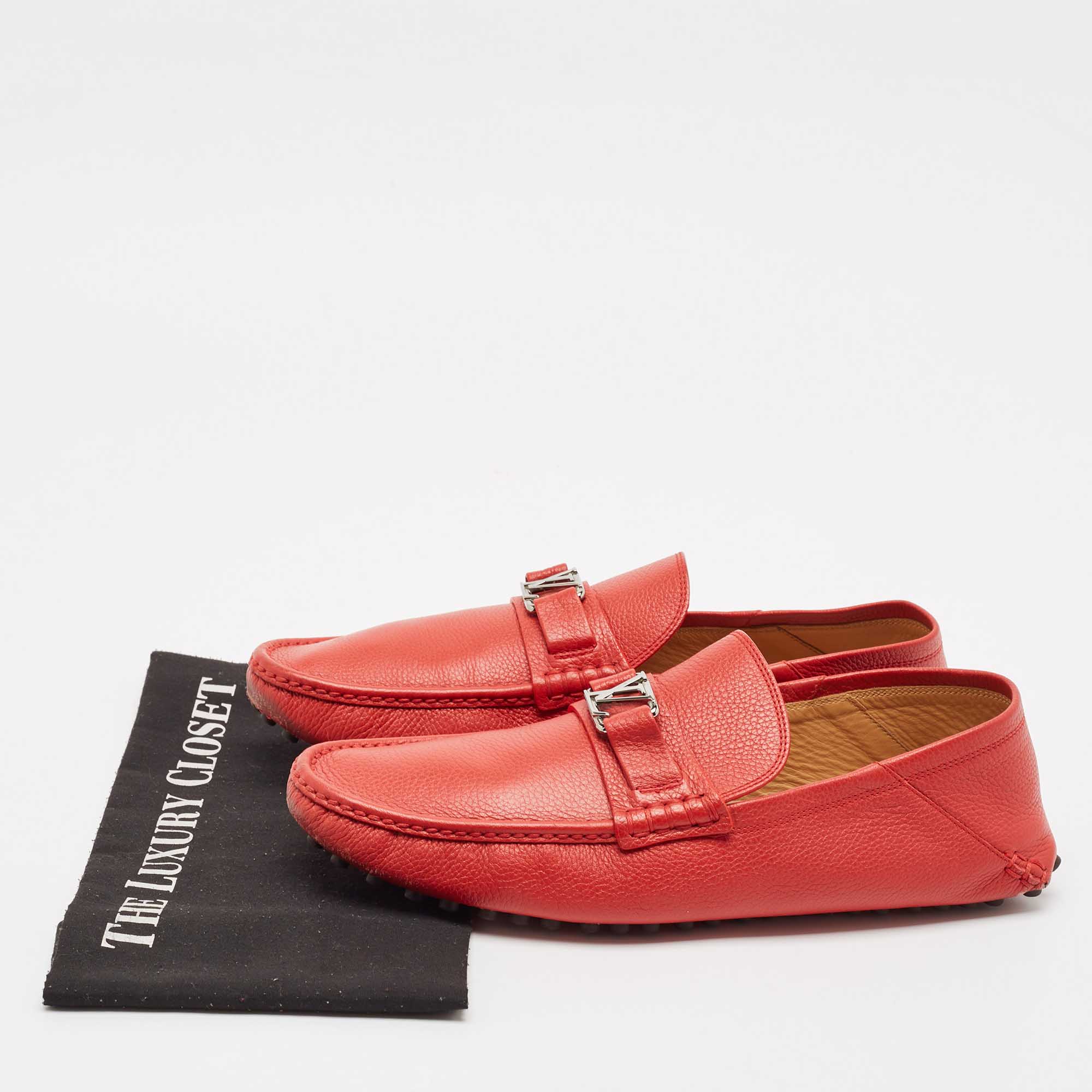 Louis Vuitton Red  Leather Hockeheim Loafers Size 42 