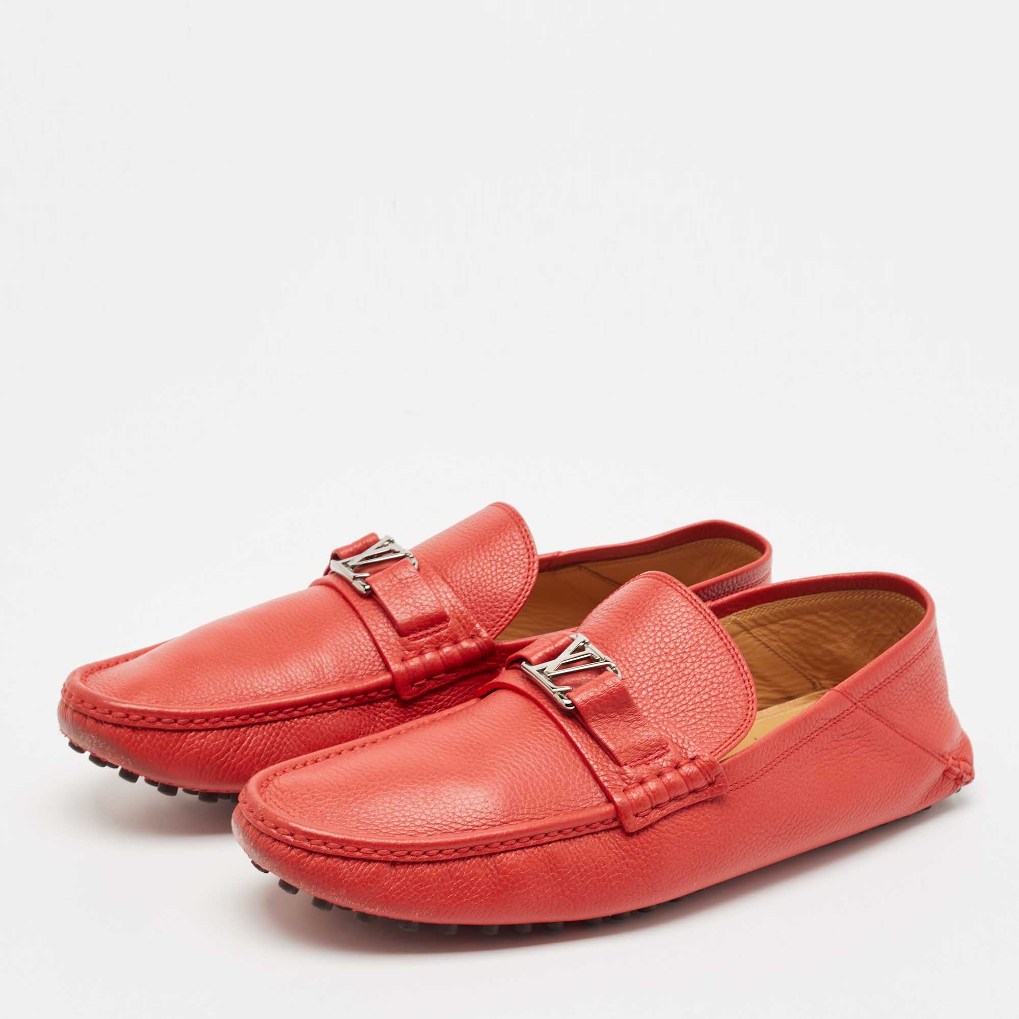 Louis Vuitton Red  Leather Hockeheim Loafers Size 42 
