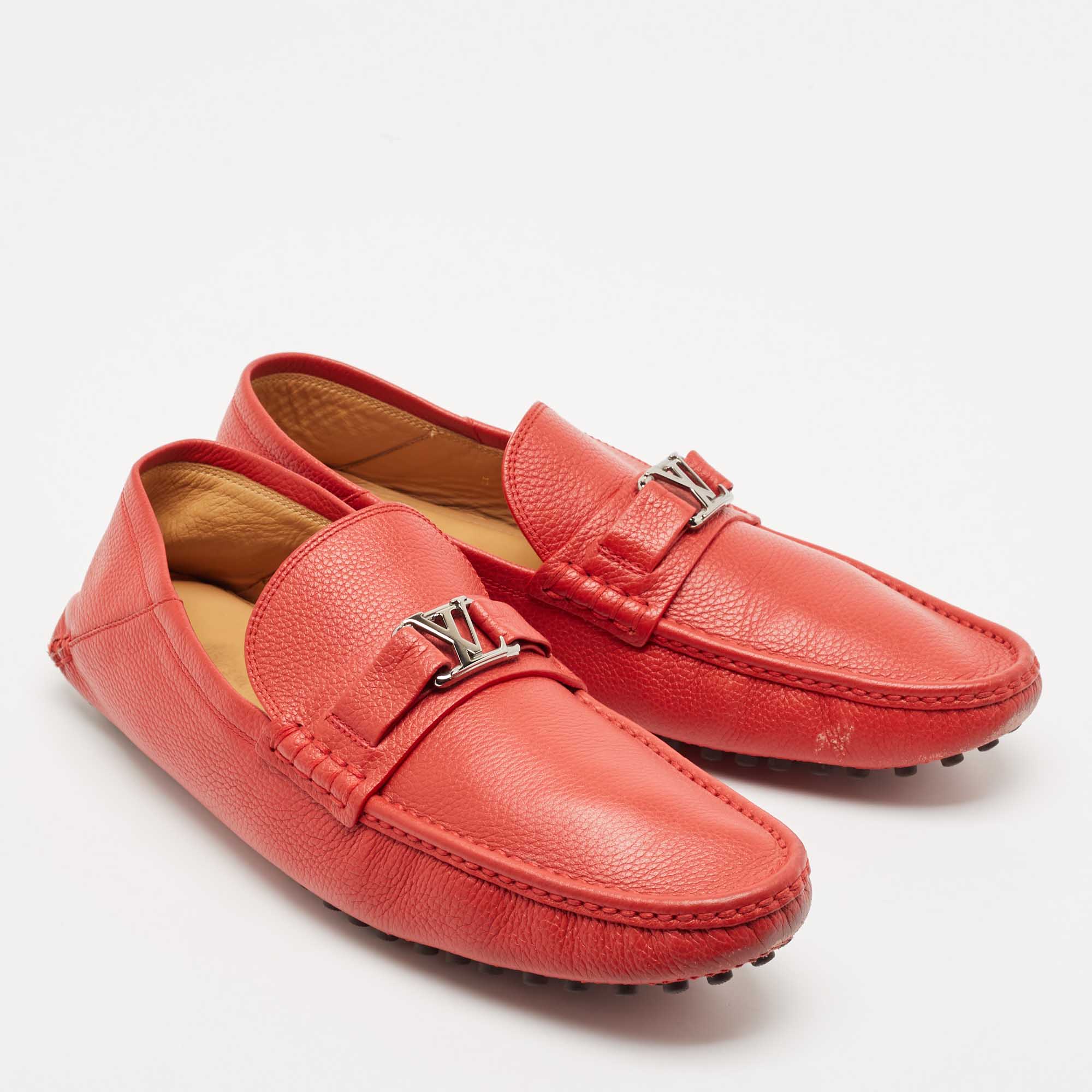 Louis Vuitton Red  Leather Hockeheim Loafers Size 42 