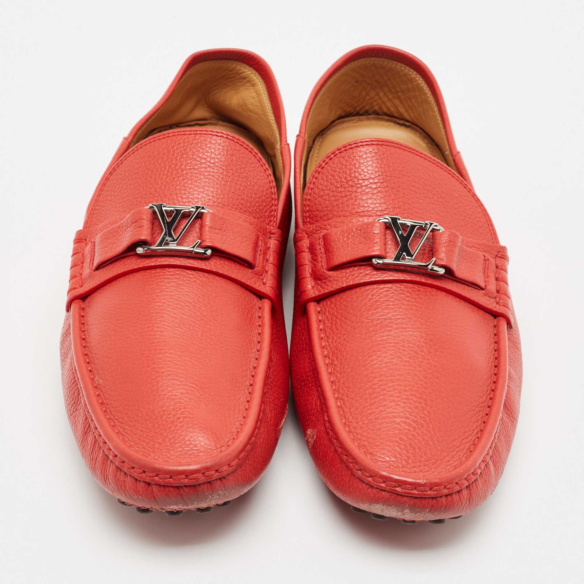 Louis Vuitton Red  Leather Hockeheim Loafers Size 42 