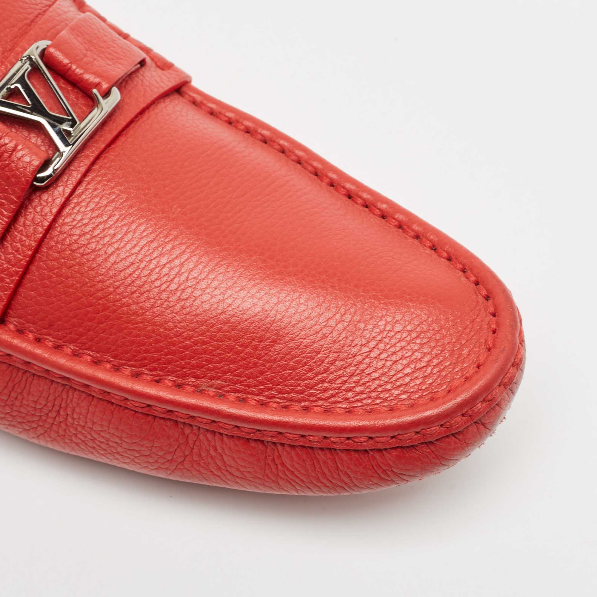 Louis Vuitton Red  Leather Hockeheim Loafers Size 42 