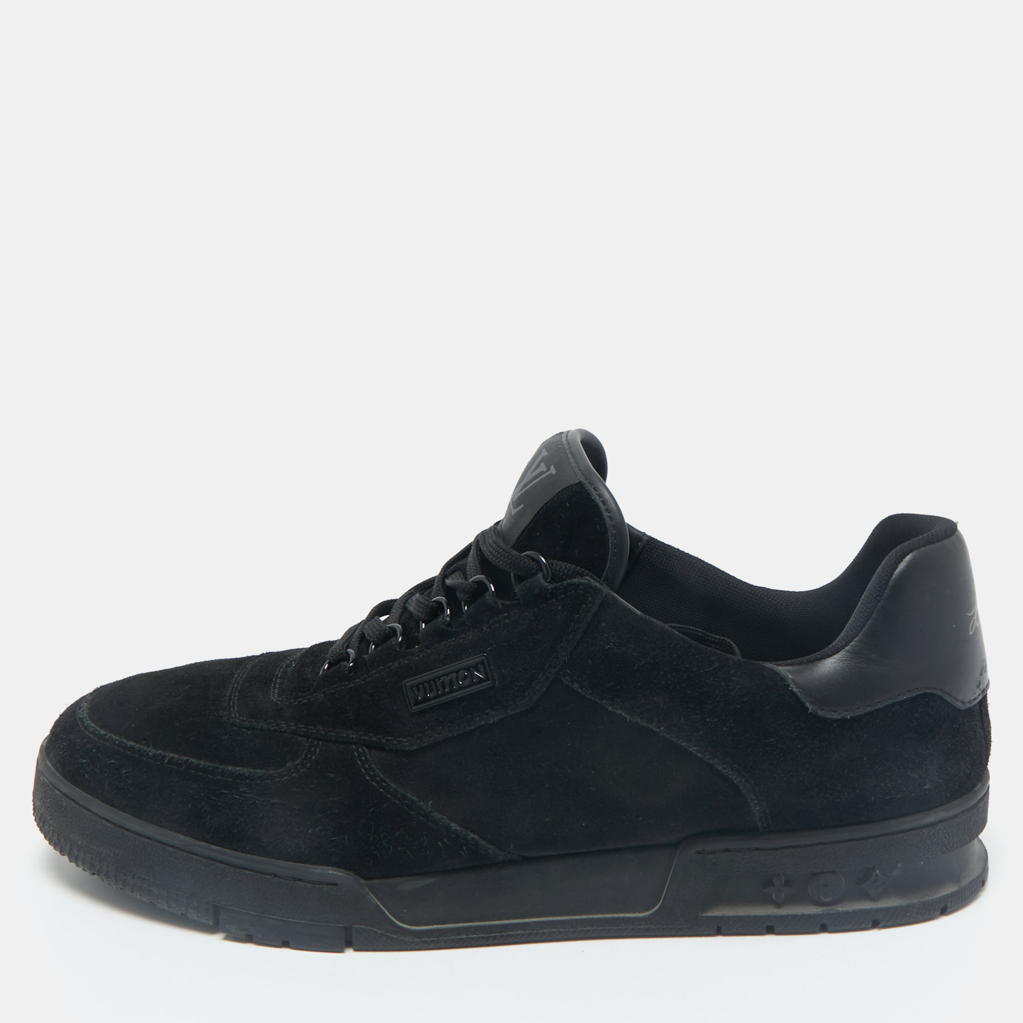 

Louis Vuitton Black Suede and Leather LV Trainer Sneakers Size 45.5
