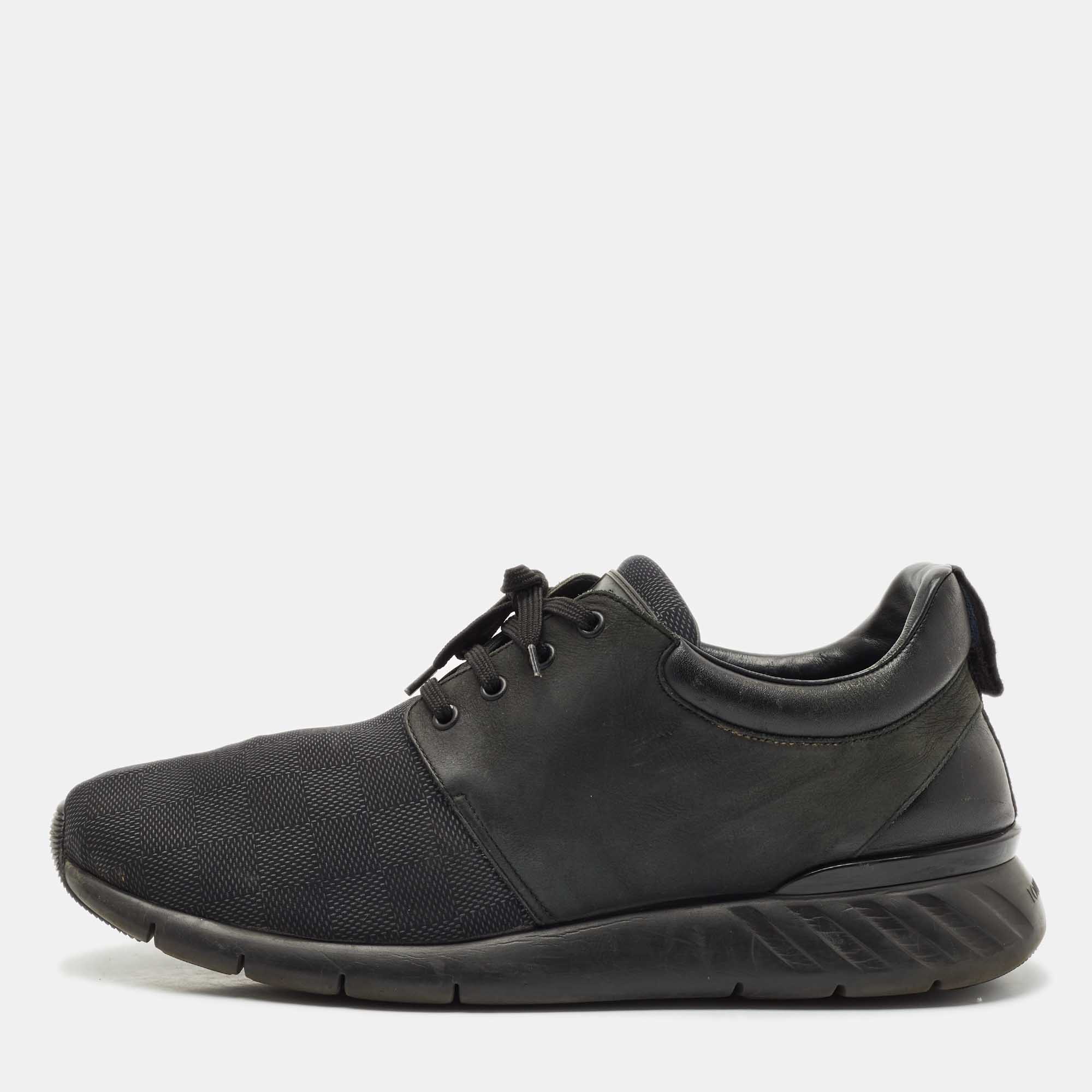 

Louis Vuitton Black Damier Neoprene and Leather Fastlane Sneakers Size 44.5