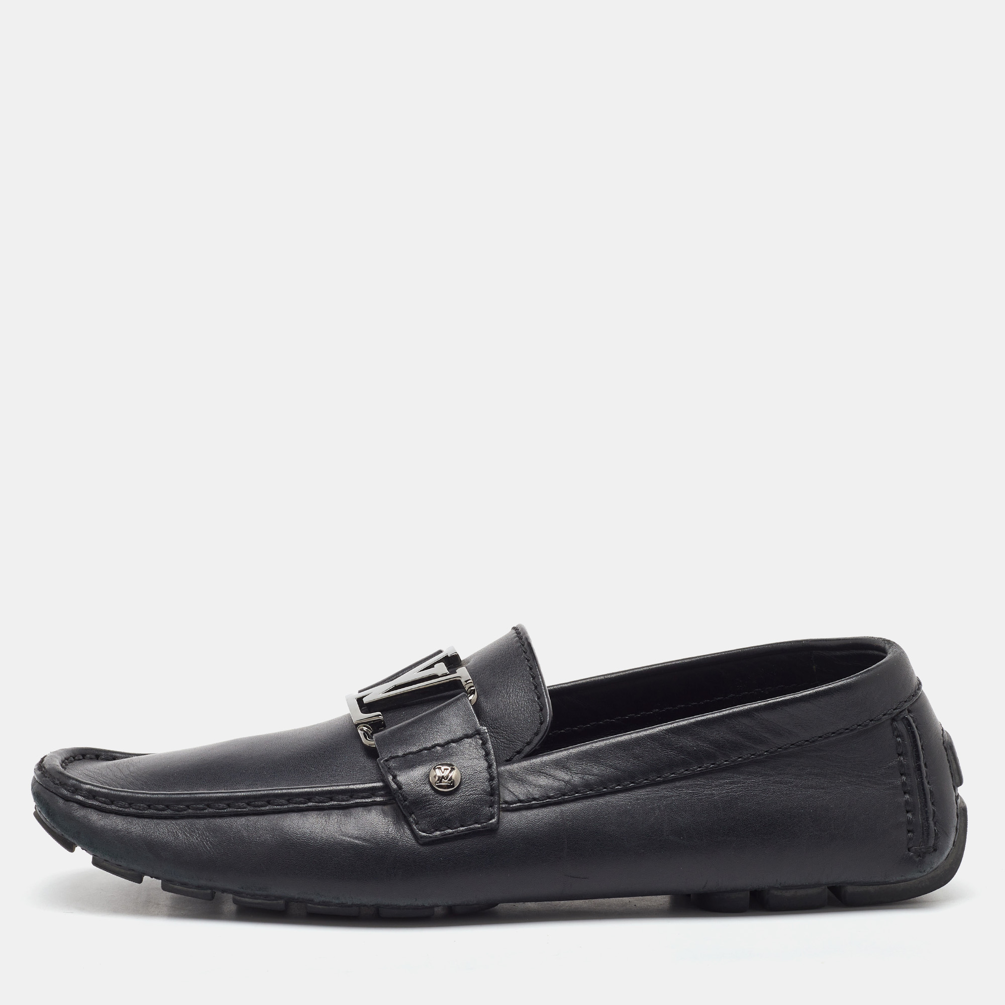

Louis Vuitton Black Leather Monte Carlo Loafers Size 40