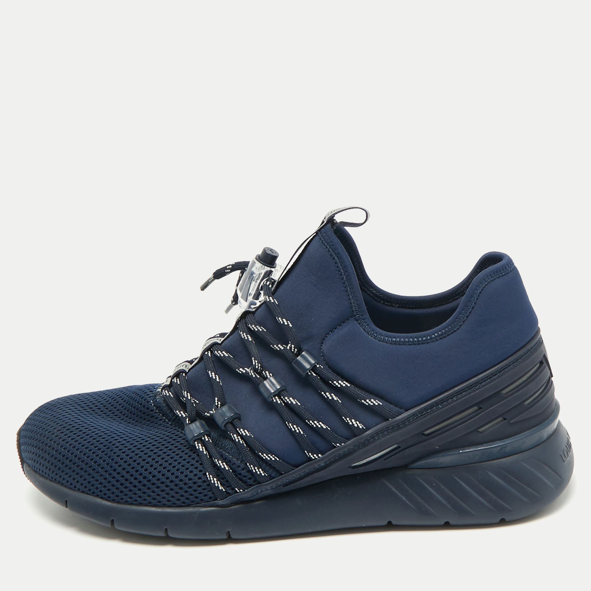 

Louis Vuitton Navy Blue Fabric And Mesh Fastlane Sneakers Size 42