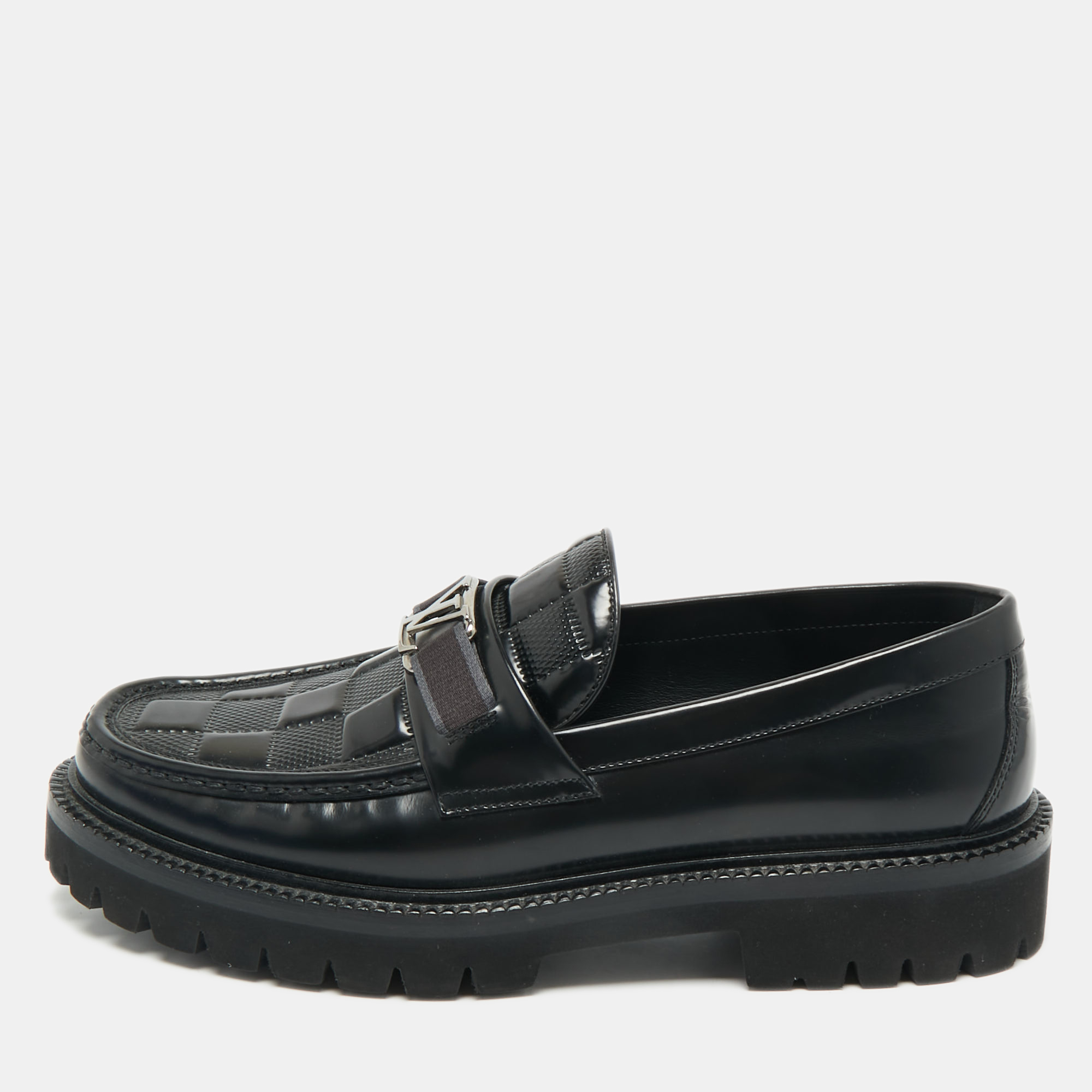 

Louis Vuitton Damier Graphite Leather Major Loafers Size 40.5, Black