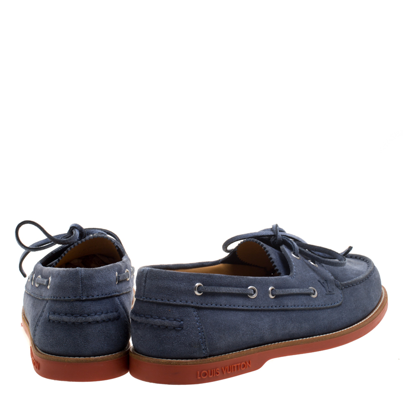 Louis Vuitton Leather Boat Shoes - Blue Loafers, Shoes - LOU765877