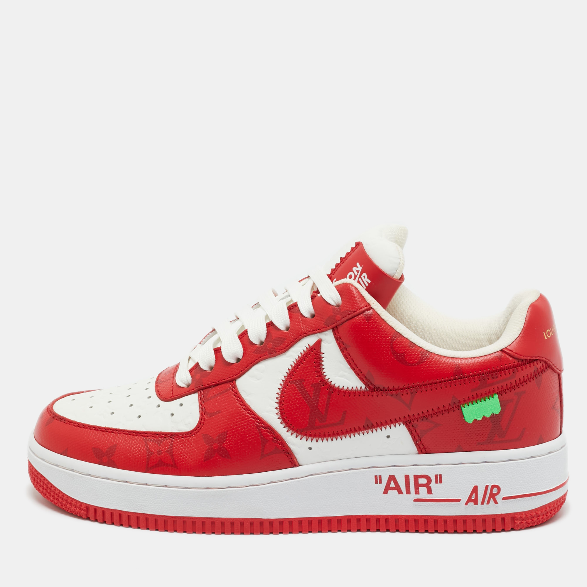 

Louis Vuitton x Nike Red/White Monogram Canvas and Leather Air Force 1 Sneakers Size 39