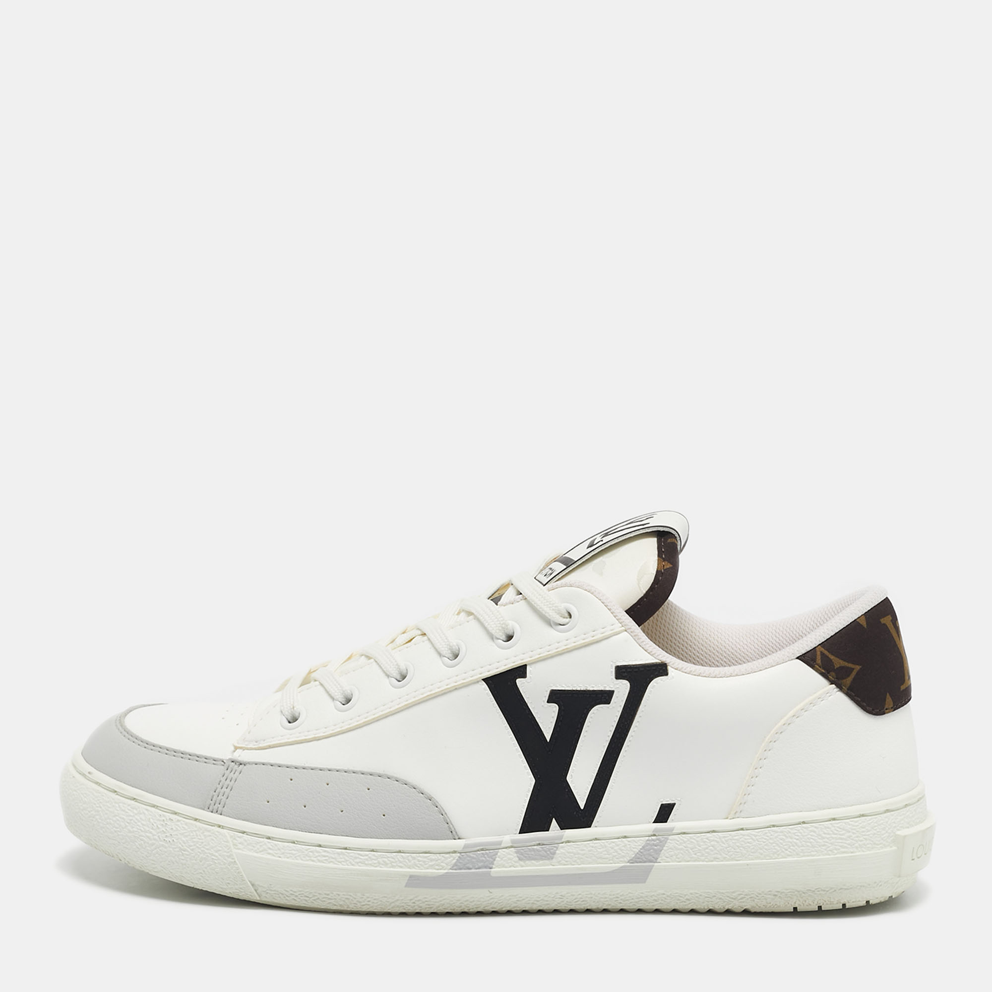 

Louis Vuitton White Fabric and Leather Charlie Lace Up Sneakers Size 41.5