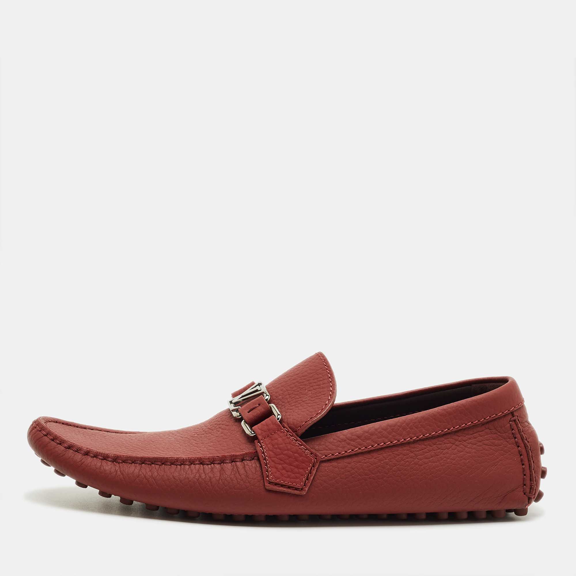

Louis Vuitton Brick Red Leather Hockenheim Loafers Size 43