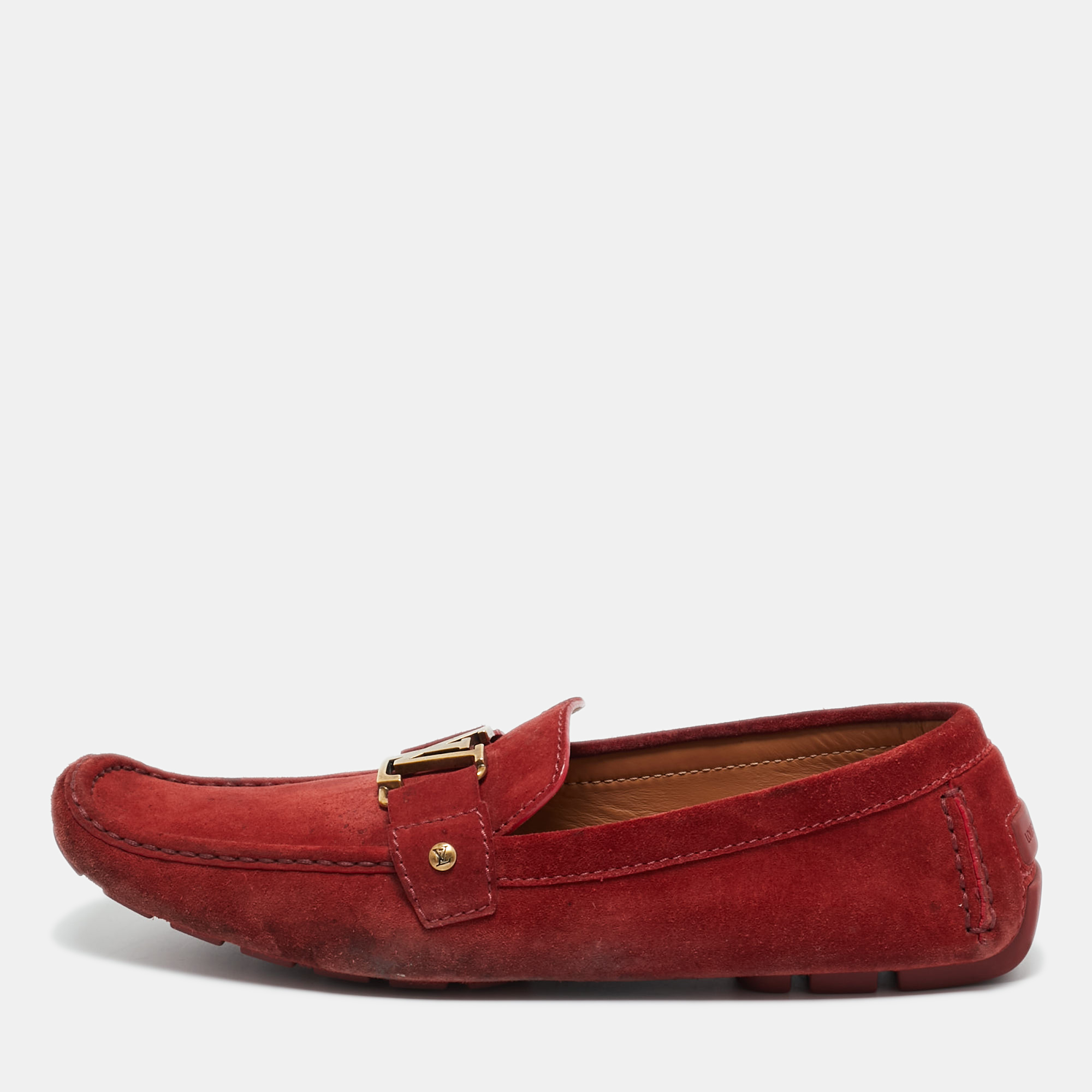

Louis Vuitton Burgundy Suede Monte Carlo Loafers Size 46