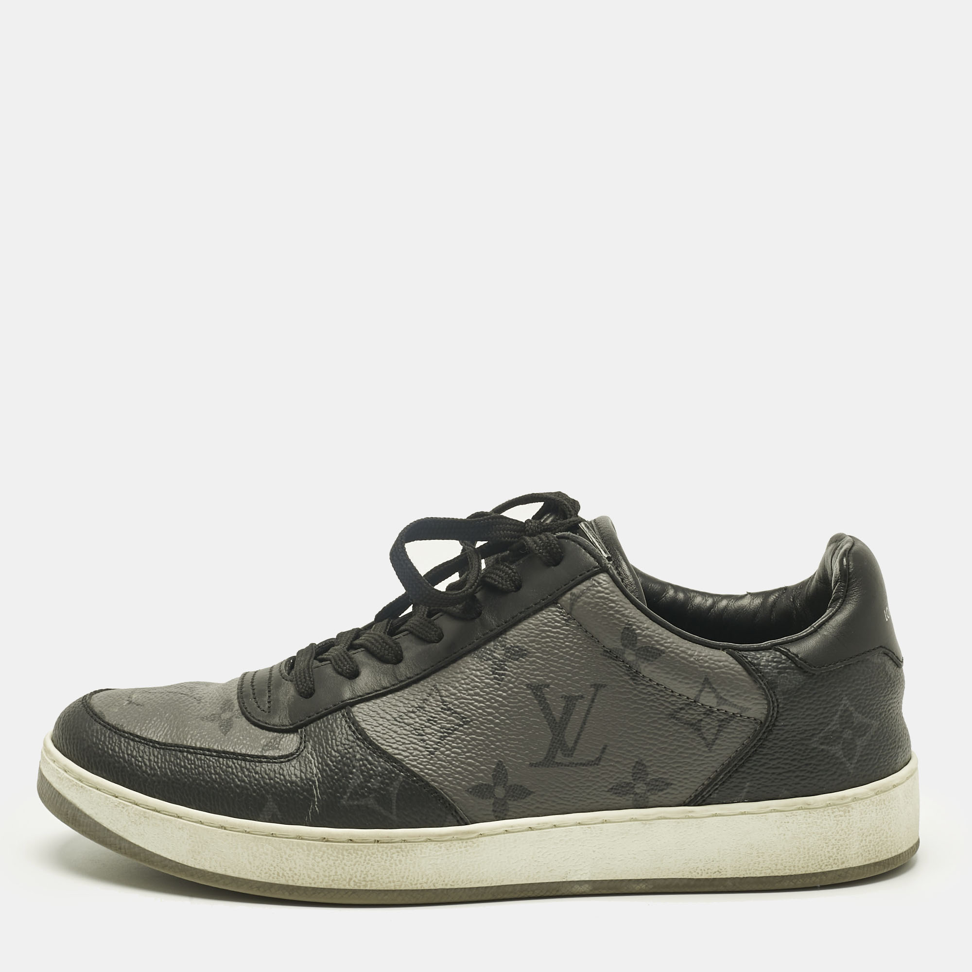 

Louis Vuitton Grey/Black Monogram Canvas and Leather Rivoli Lace Up Sneakers Size 39