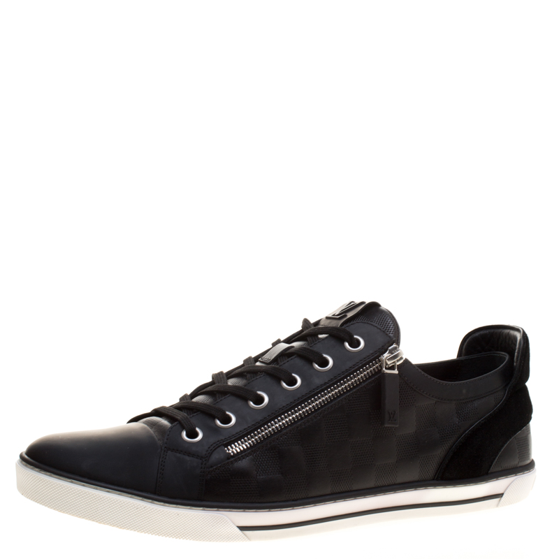 Louis Vuitton Damier Graphite Leather and Suede Punchy Sneakers Size 46
