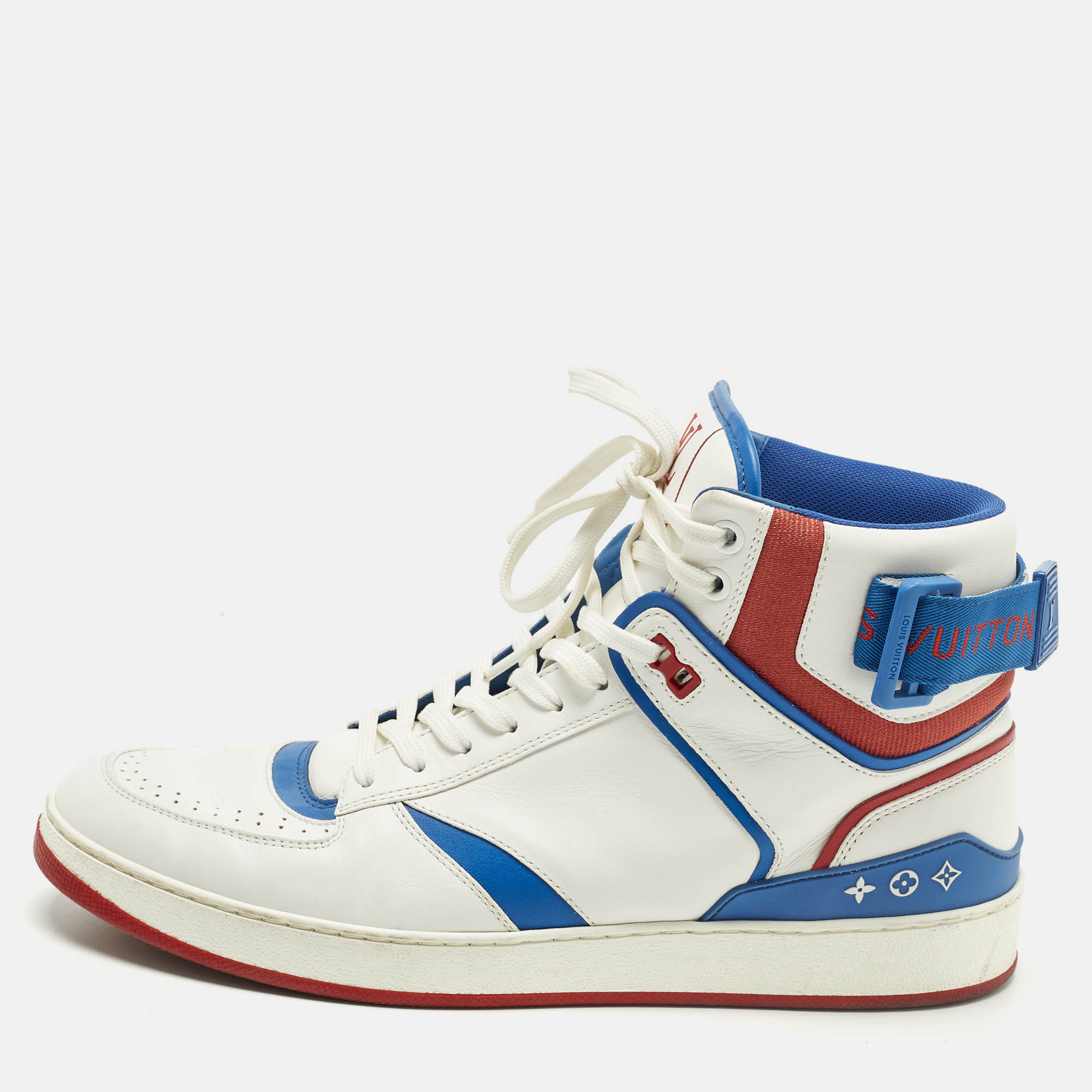 

Louis Vuitton Rivoli Size 42 White/Blue Leather High Top Sneakers