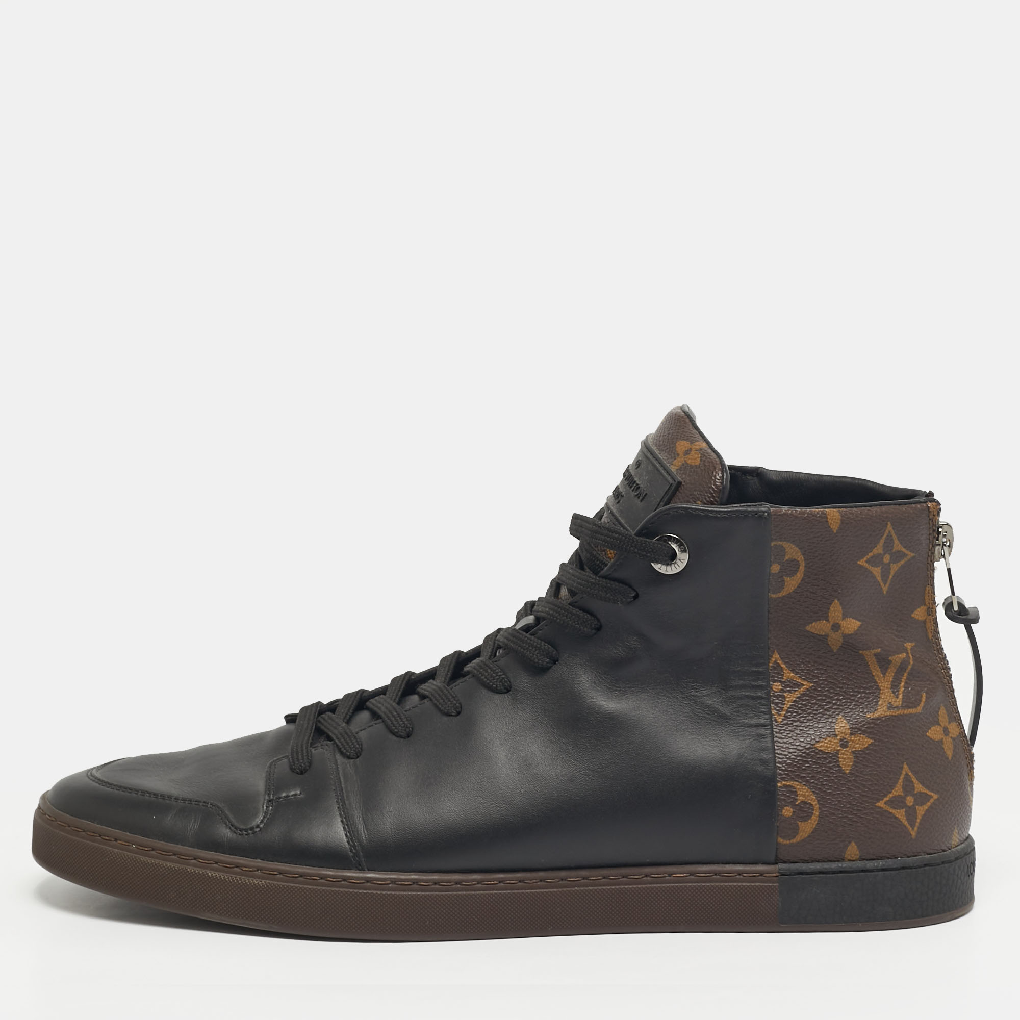 

Louis Vuitton Line Up Size 43 Black/Brown Monogram Canvas and Leather High Top Sneakers