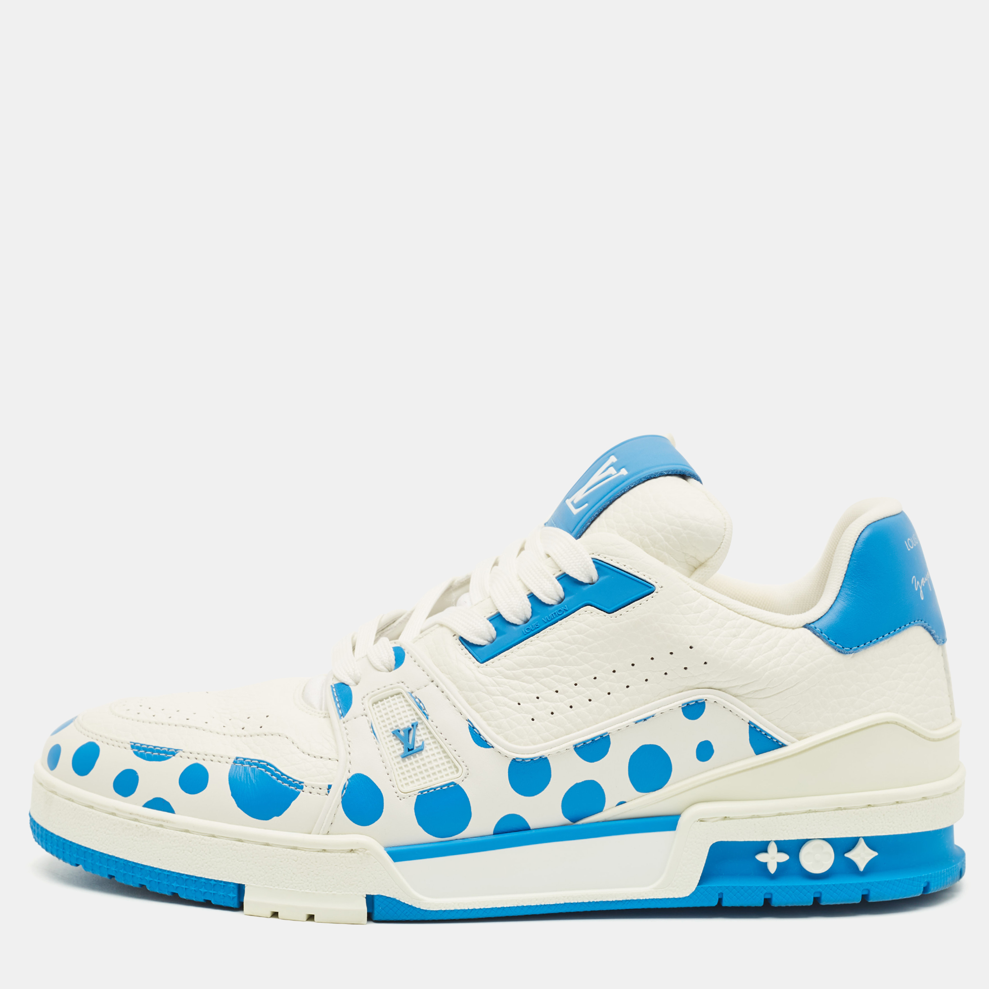 

Louis Vuitton LV Trainer Size 43 White/Blue Leather Lace Up Sneakers
