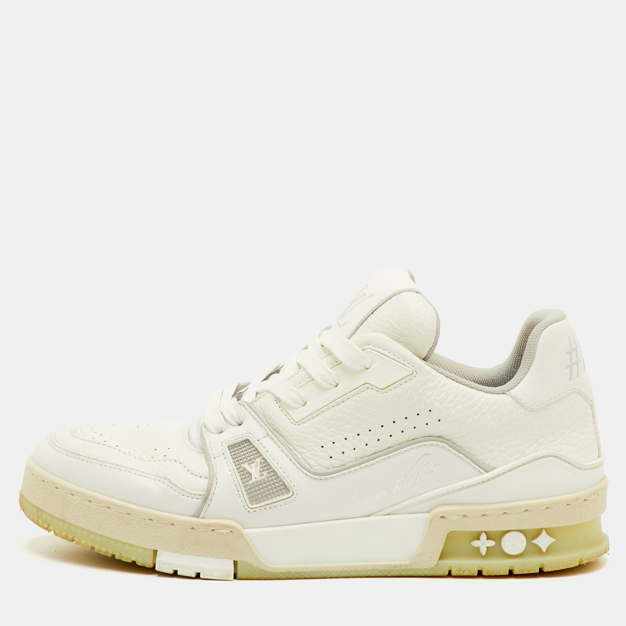 

Louis Vuitton LV Trainer Size  White Leather Lace Up Sneakers
