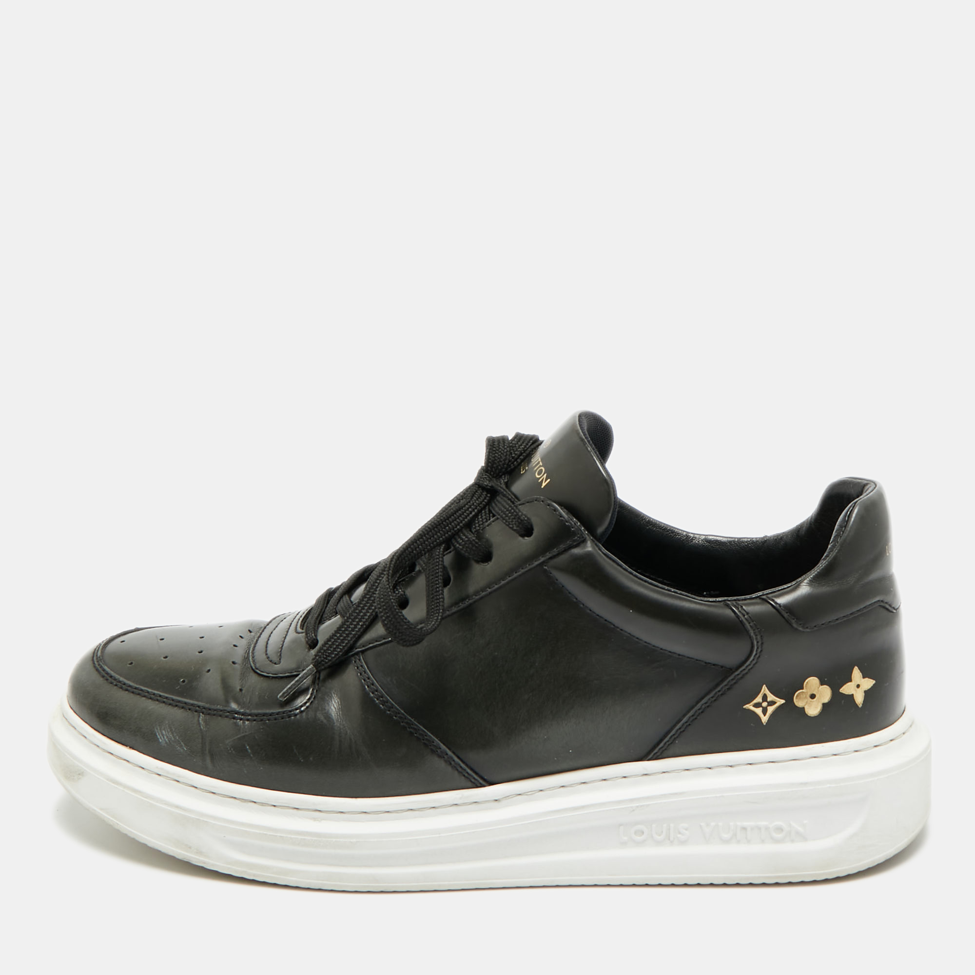 

Louis Vuitton LV Trainer Size 42.5 Black Leather Lace Up Sneakers