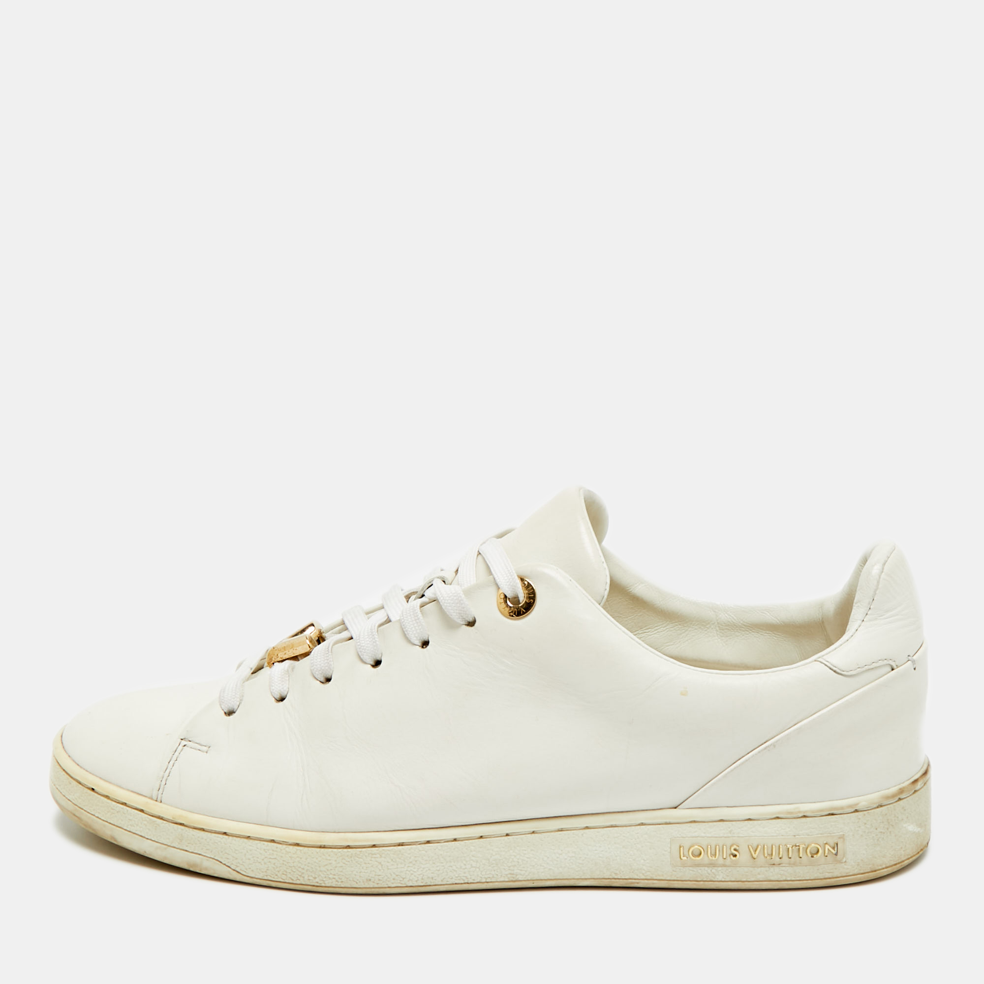 

Louis Vuitton Frontrow Size  White Leather Lace Up Sneakers