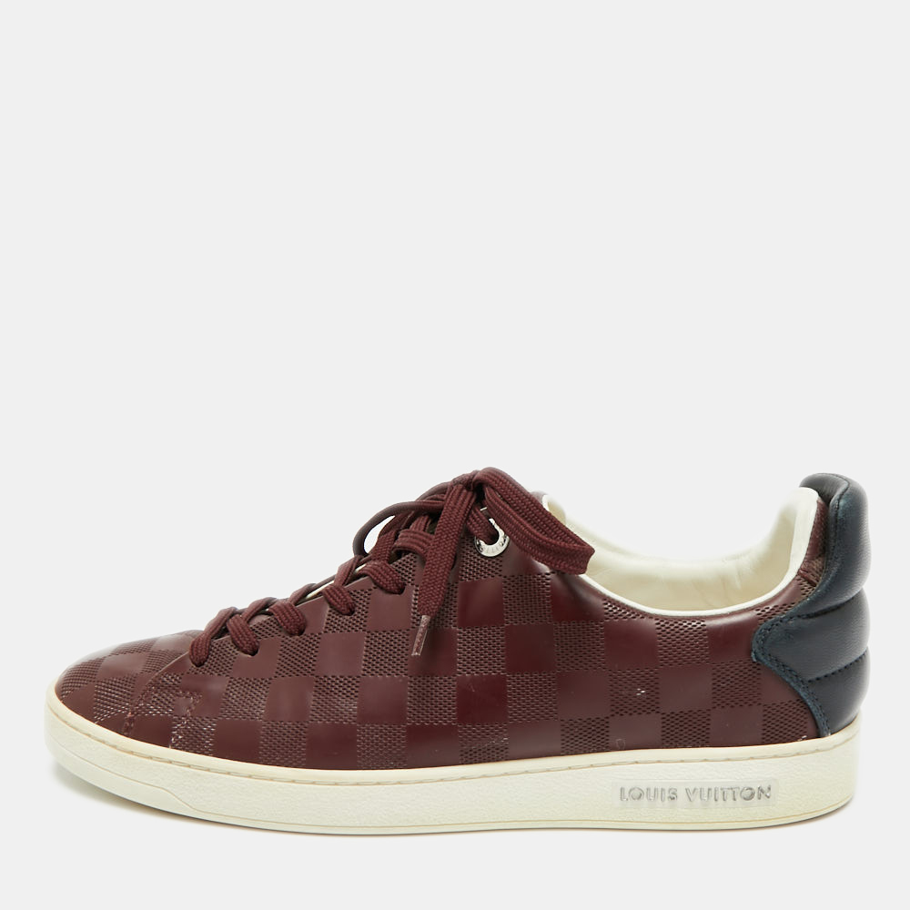 

Louis Vuitton Frontrow Size 40.5 Burgundy/Black Leather Lace Up Sneakers