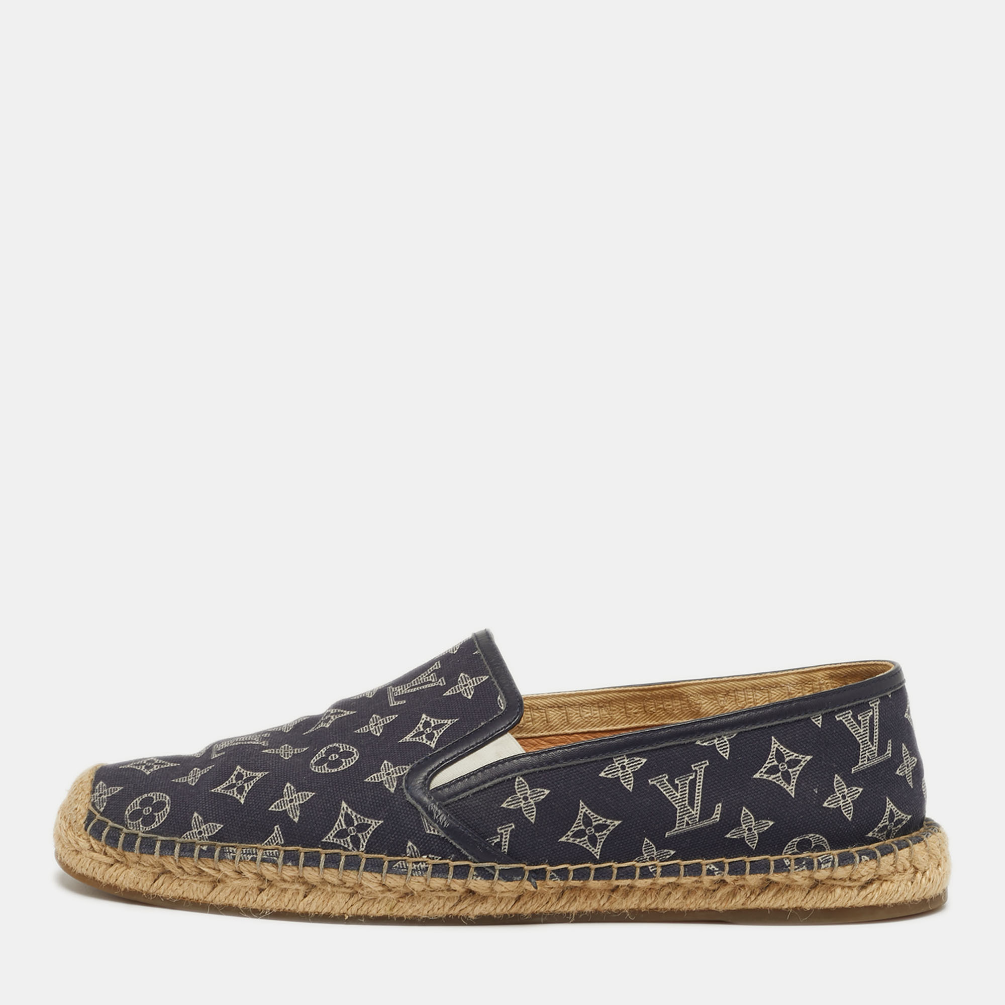 

Louis Vuitton Size 43 Navy Blue Leather Lace Up Espadrille