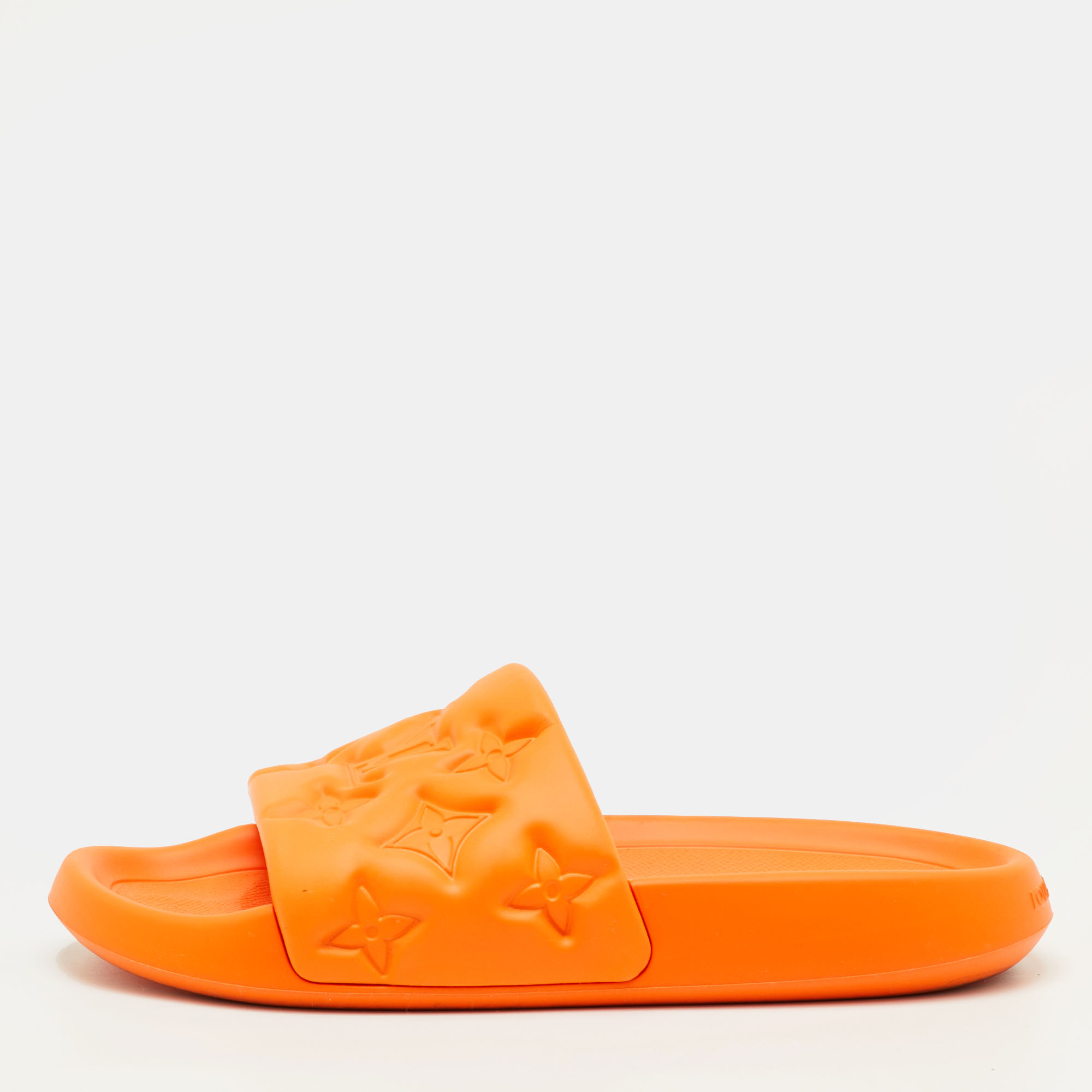 

Louis Vuitton Waterfront Size 41 Orange Monogram Rubber Pool Slide Sandals