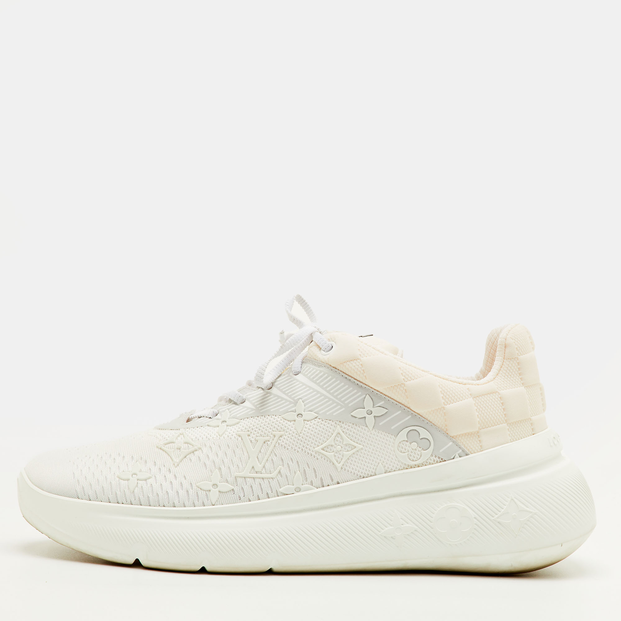 

Louis Vuitton Show Up Size 41.5 White/Cream Monogram Knit Fabric Trainers Sneakers