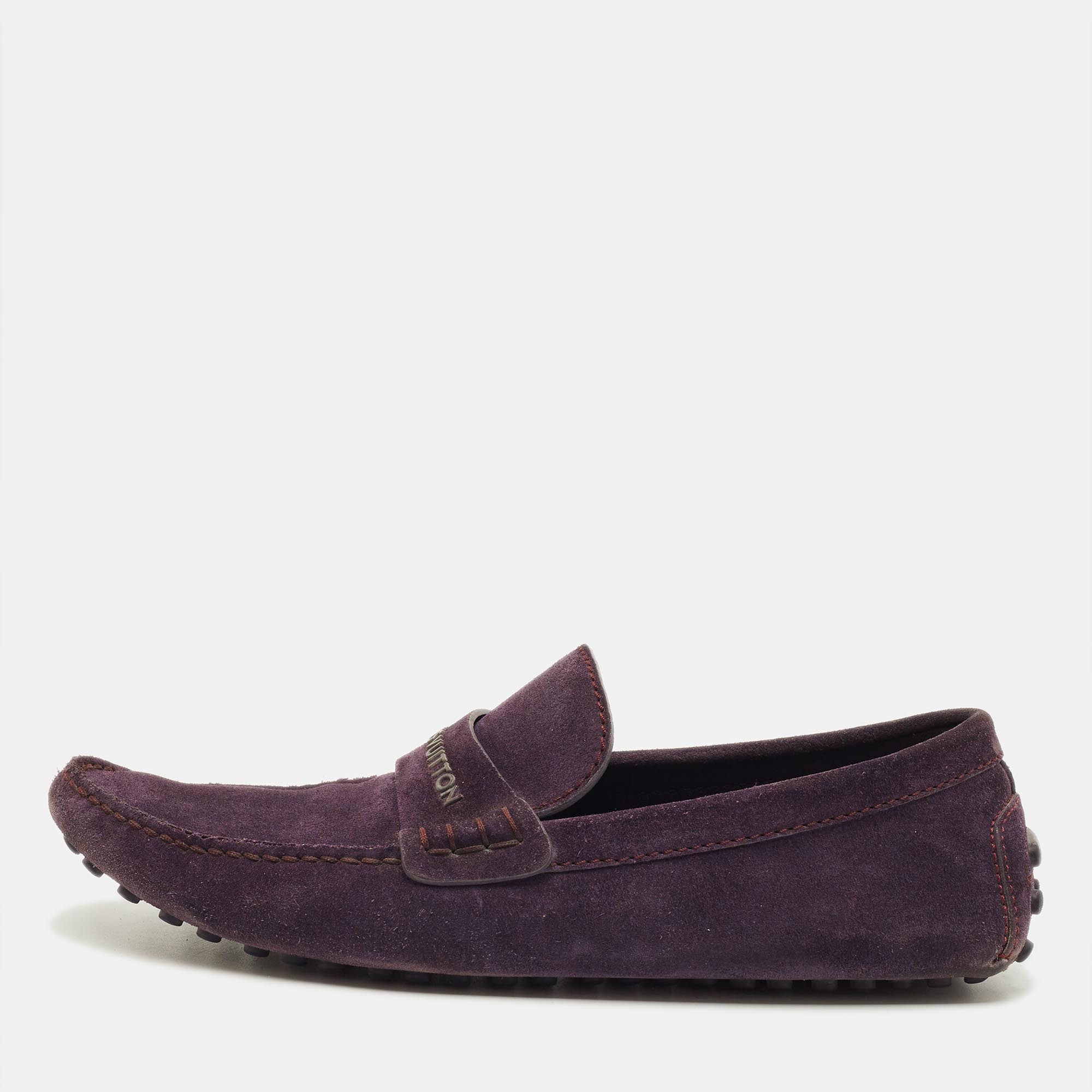 

Louis Vuitton Monte Carlo Size 40 Purple Suede Loafers