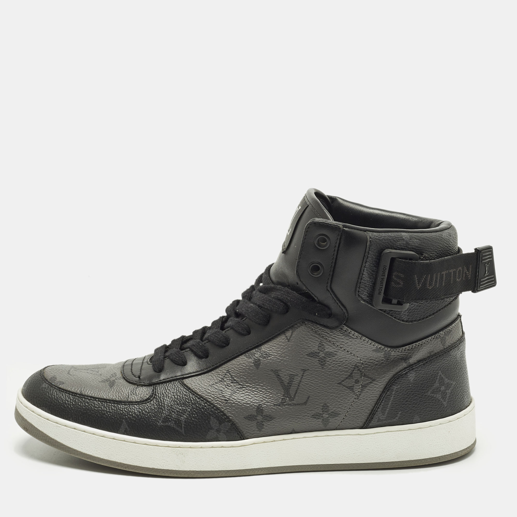 

Louis Vuitton Rivoli Size 42.5 Black/Grey Monogram Canvas and Leather High Top Sneakers