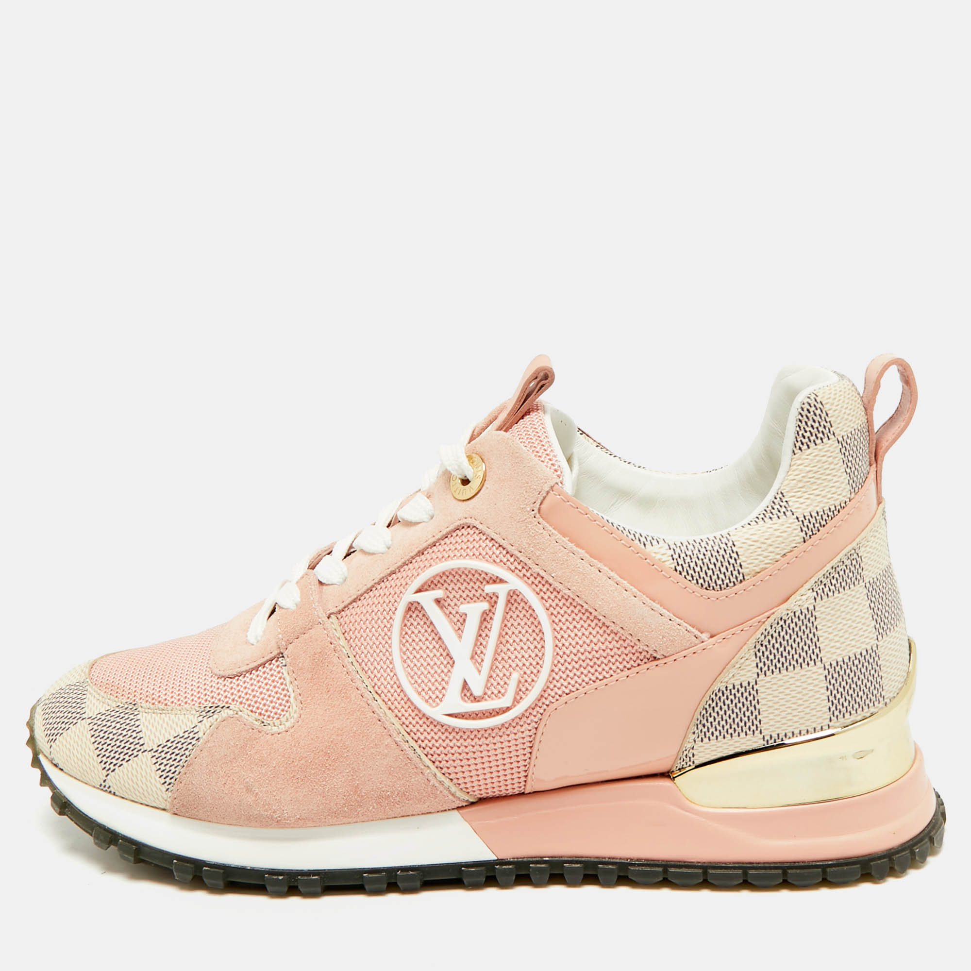 

Louis Vuitton Run Away Size  Pink Canvas, Mesh and Suede Low Top Sneakers